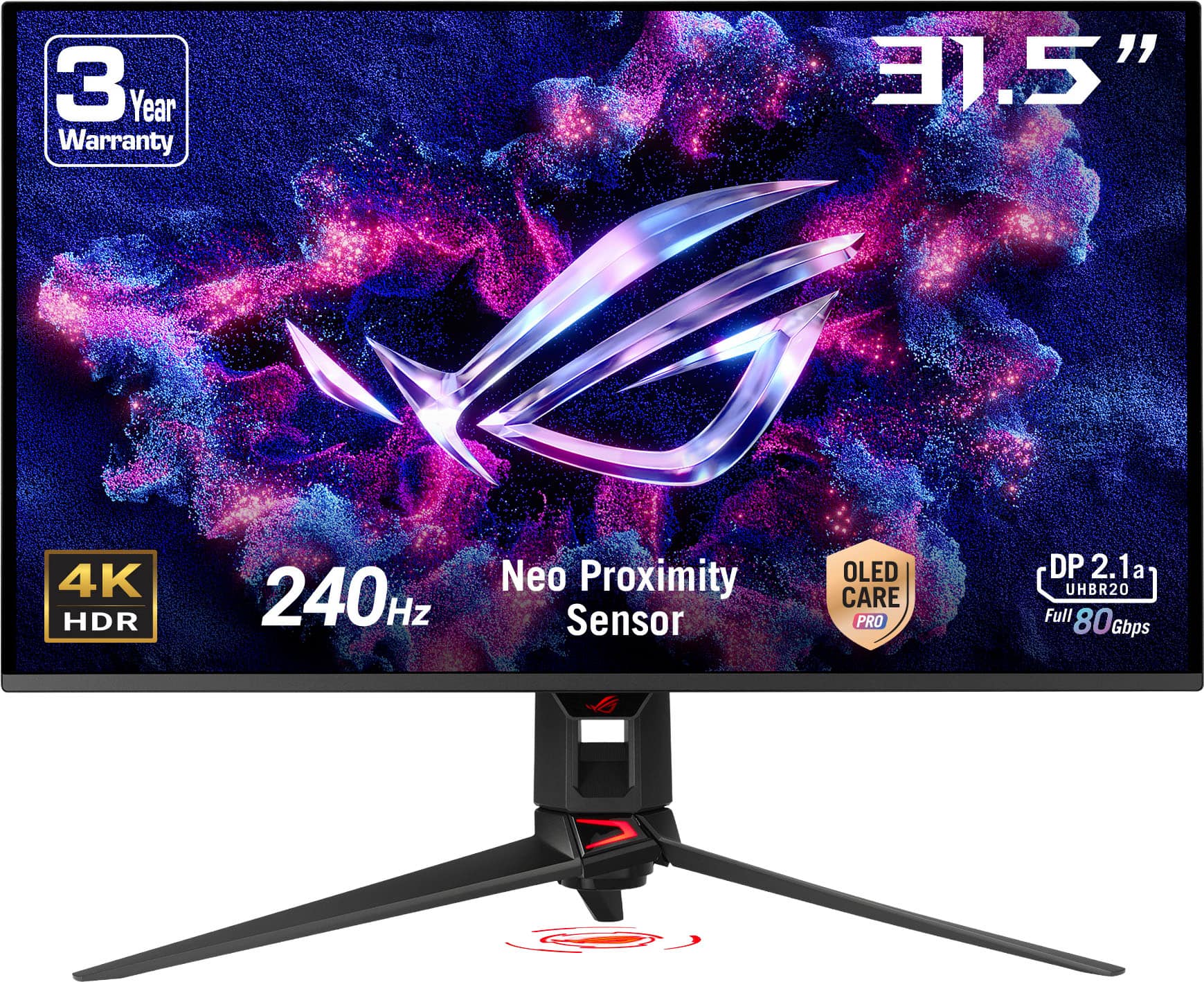 ASUS - ROG Strix 32" 4K OLED 240Hz 0.03ms Gaming Monitor with G-SYNC/FreeSync Premium Pro and HDR (DisplayPort, HDMI) - Black