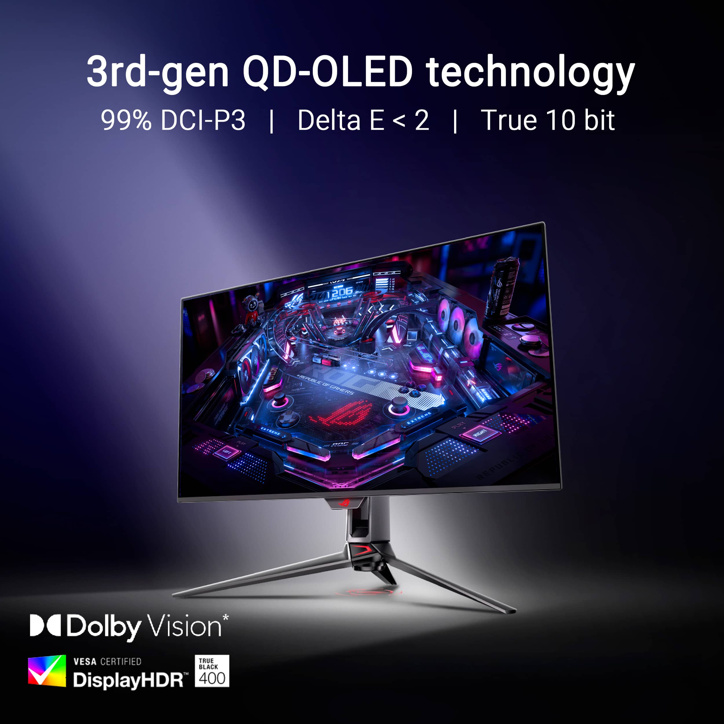 ASUS - ROG Strix 32" 4K OLED 240Hz 0.03ms Gaming Monitor with G-SYNC/FreeSync Premium Pro and HDR (DisplayPort, HDMI) - Black