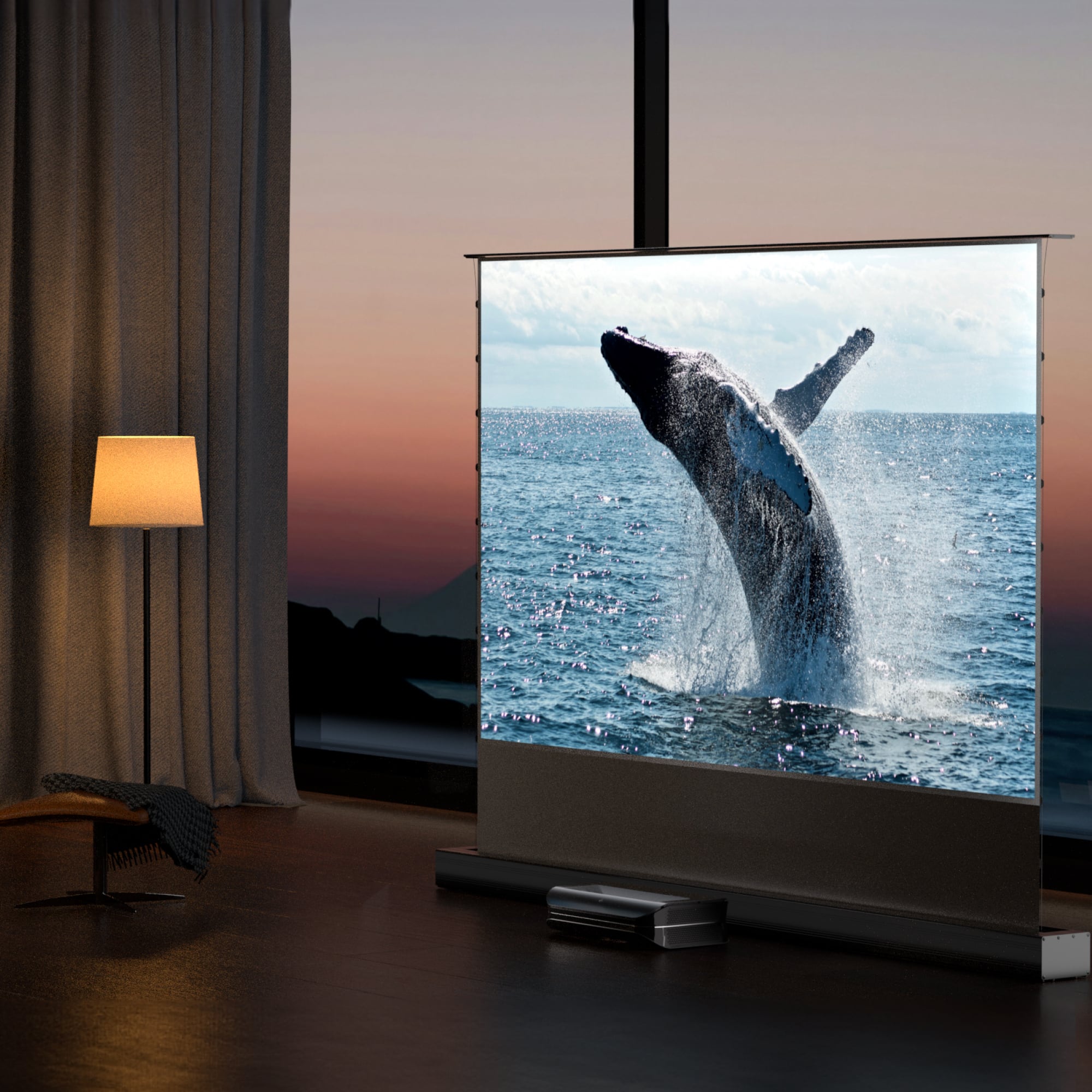 AWOL Vision - LTV-3000 Pro 4K Smart UHD 3D Triple Laser Ultra Short Throw Projector with HDR10+, Dolby Vision & Atmos - Black