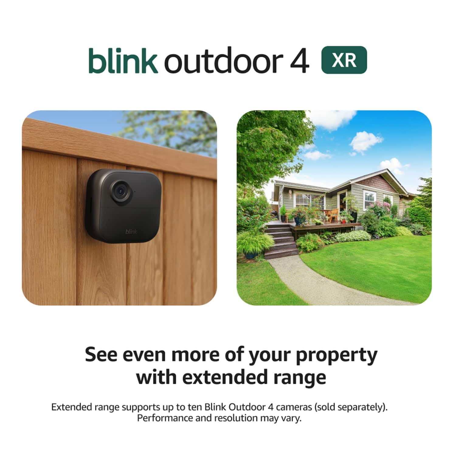 Blink - Outdoor 4 XR — Wireless security camera with extended range, up to 400 feet. Sync Module XR included — 6 Cameras - Black