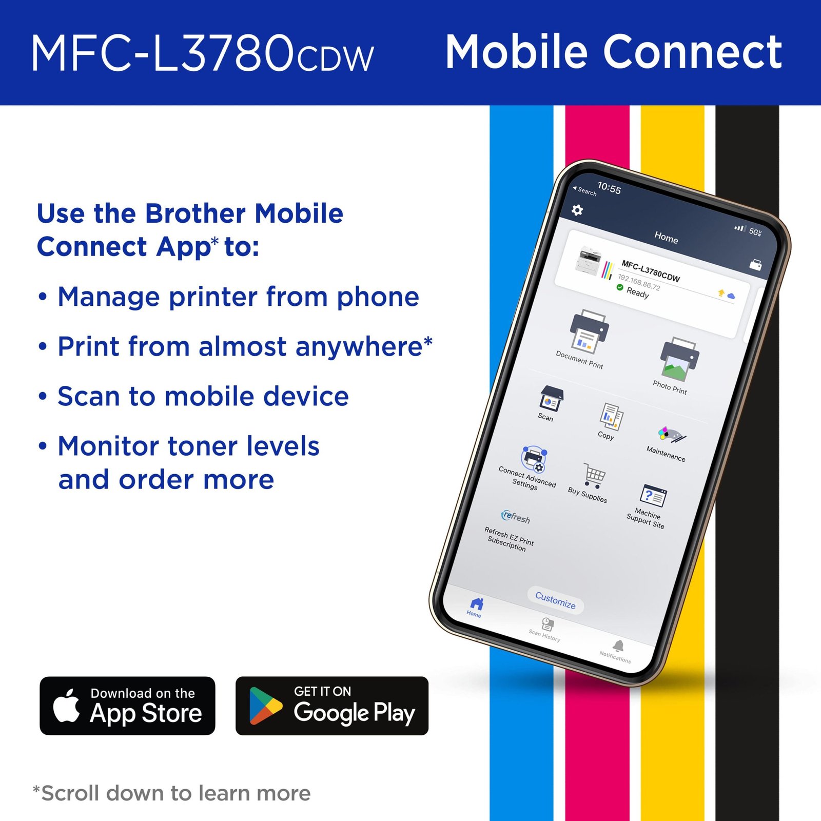 Brother - MFC-L3780CDW Wireless Digital Color All-in-One Printer with Laser Quality Output, Great for Business - White