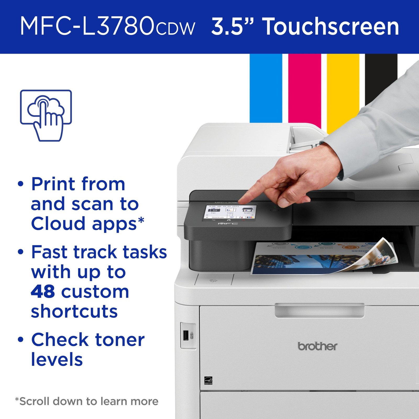 Brother - MFC-L3780CDW Wireless Digital Color All-in-One Printer with Laser Quality Output, Great for Business - White