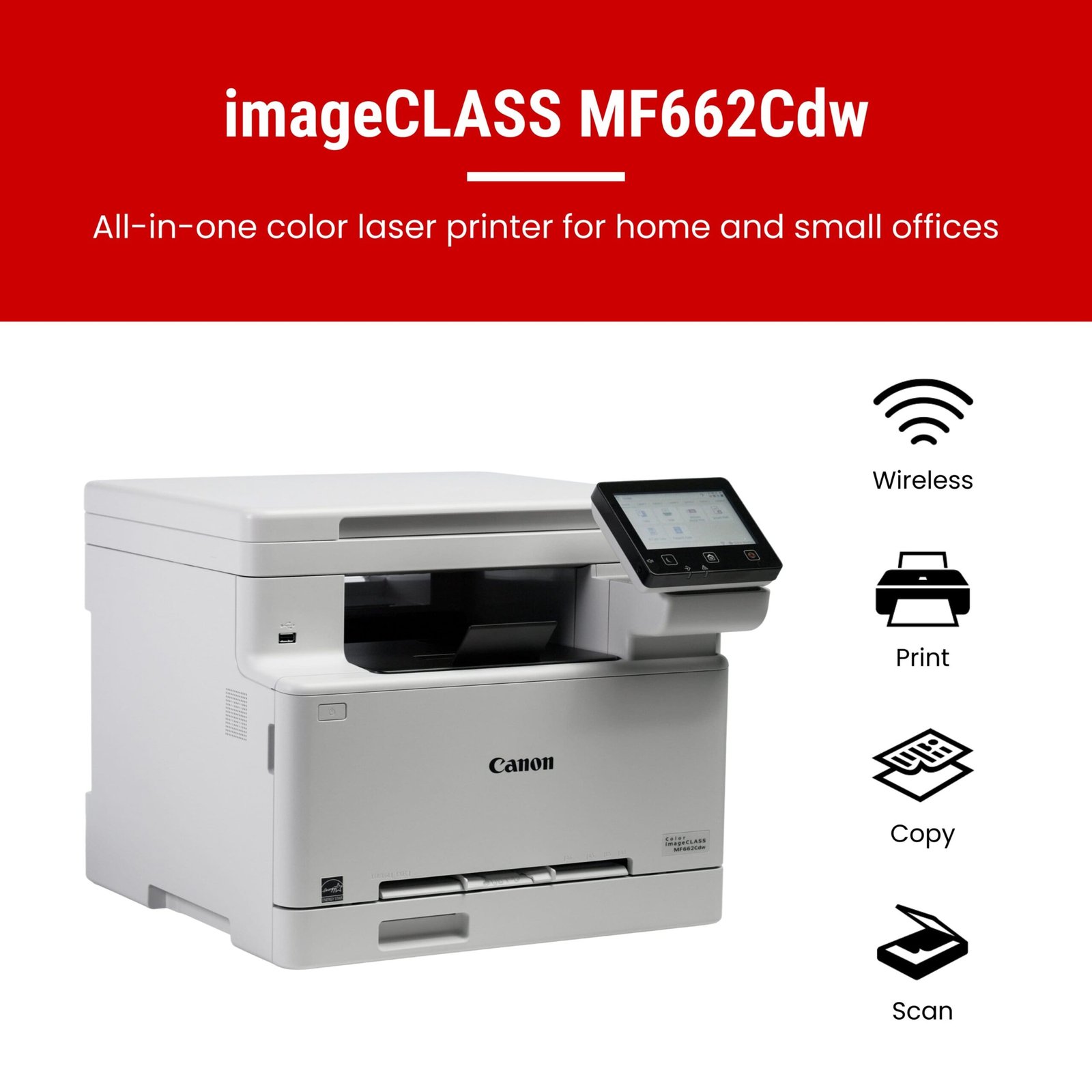 Canon - imageCLASS MF662Cdw  Wireless Duplex All-In-One Color Laser Printer - White