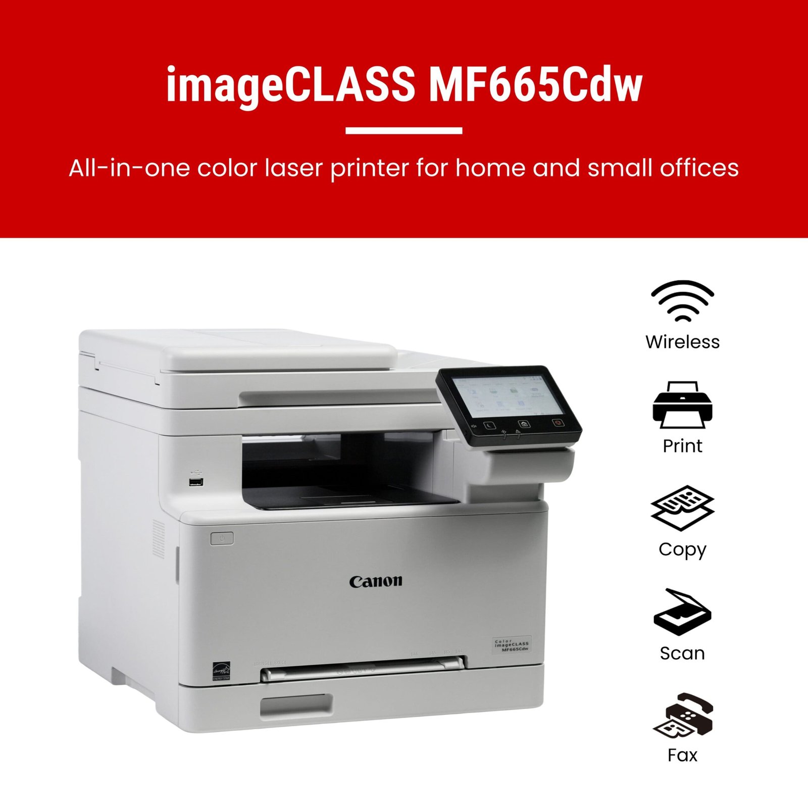 Canon - imageCLASS MF665Cdw Wireless Duplex Color All-In-One Laser Printer with Fax and 50-Sheet ADF - White