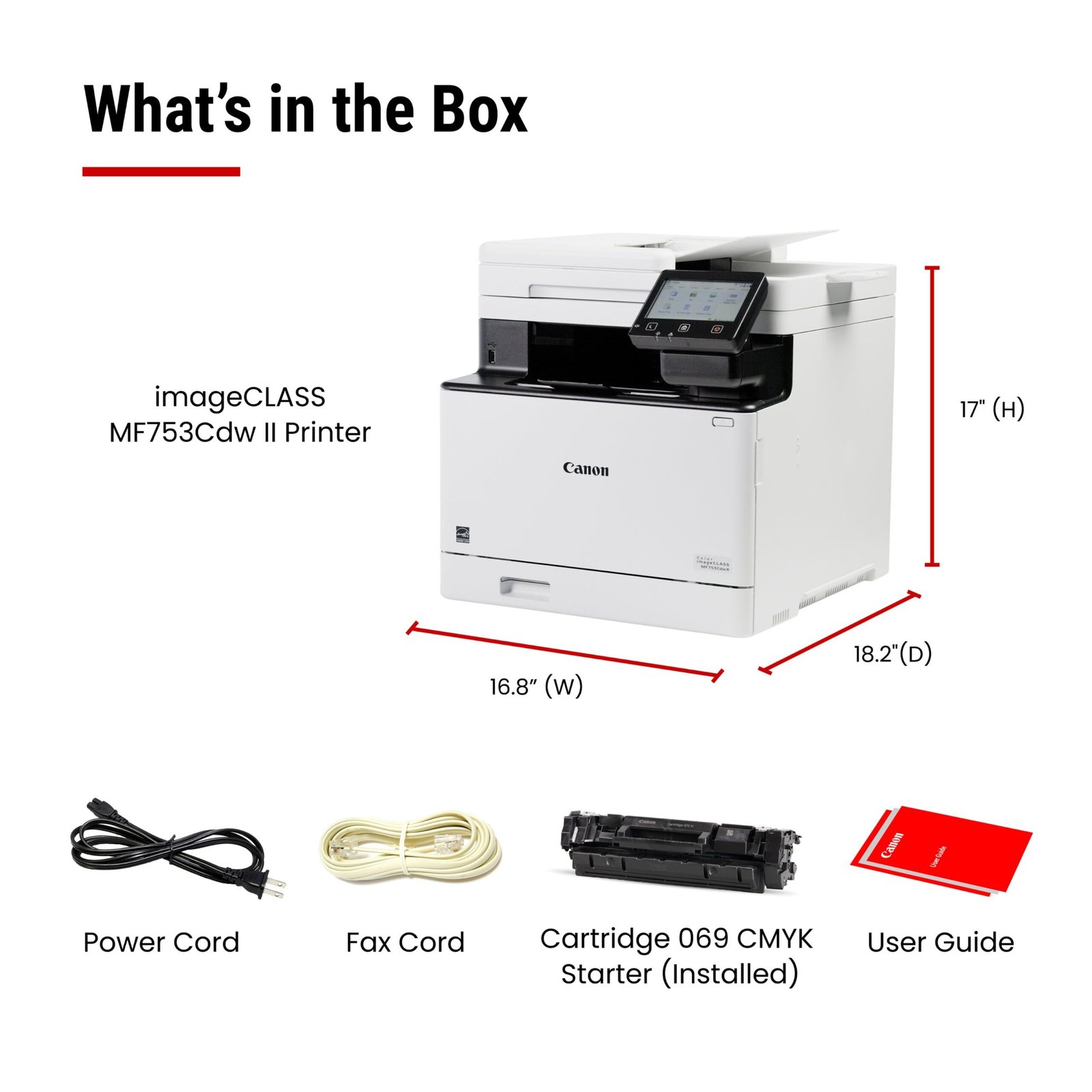 Canon - imageCLASS MF753Cdw  II Wireless  Duplex Color All-In-One Laser Printer with Fax and 50-Sheet ADF - White
