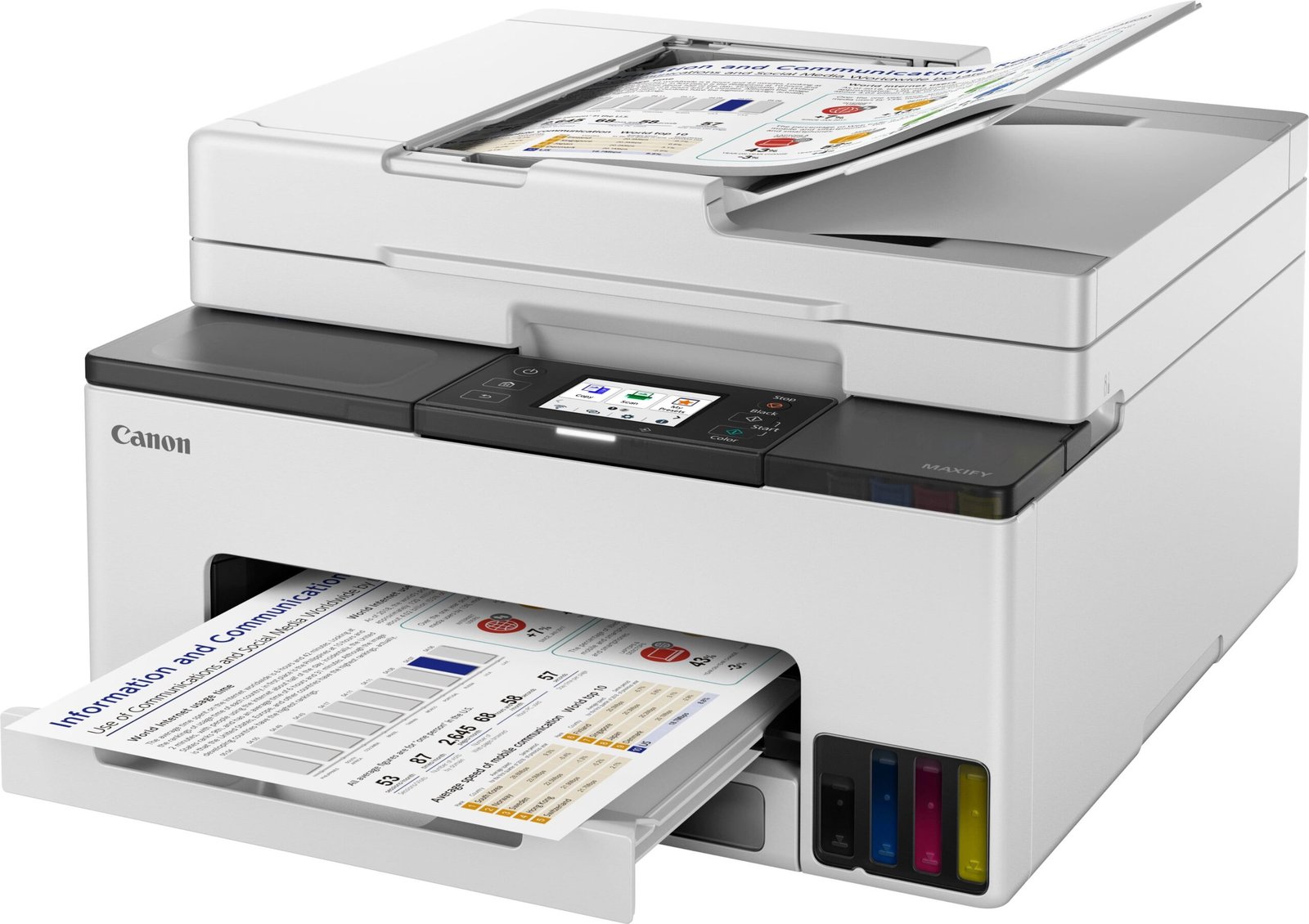 Canon - MAXIFY GX2020 Megatank Wireless All-In-One Supertank Inkjet Printer - White