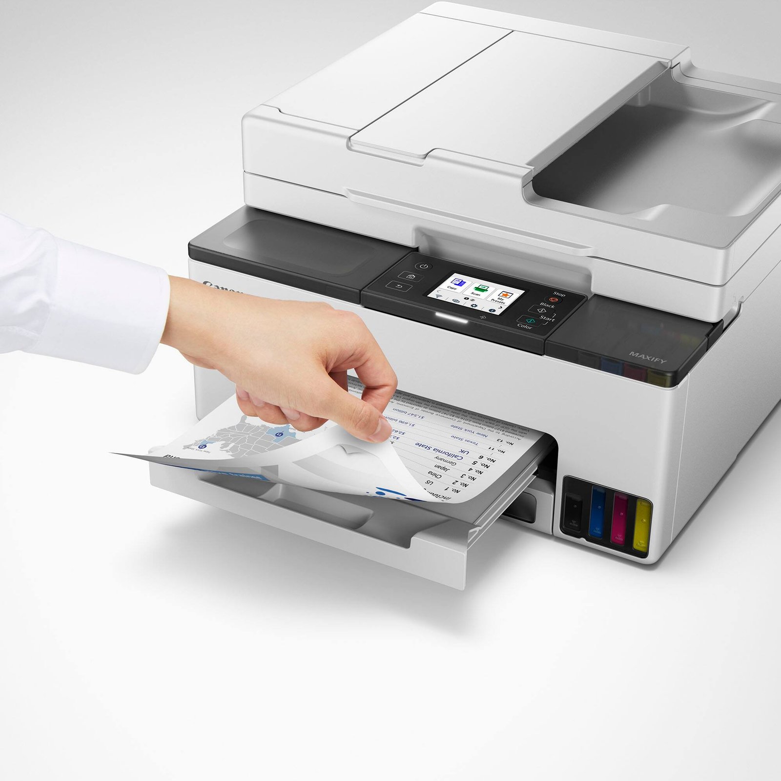 Canon - MAXIFY GX2020 Megatank Wireless All-In-One Supertank Inkjet Printer - White