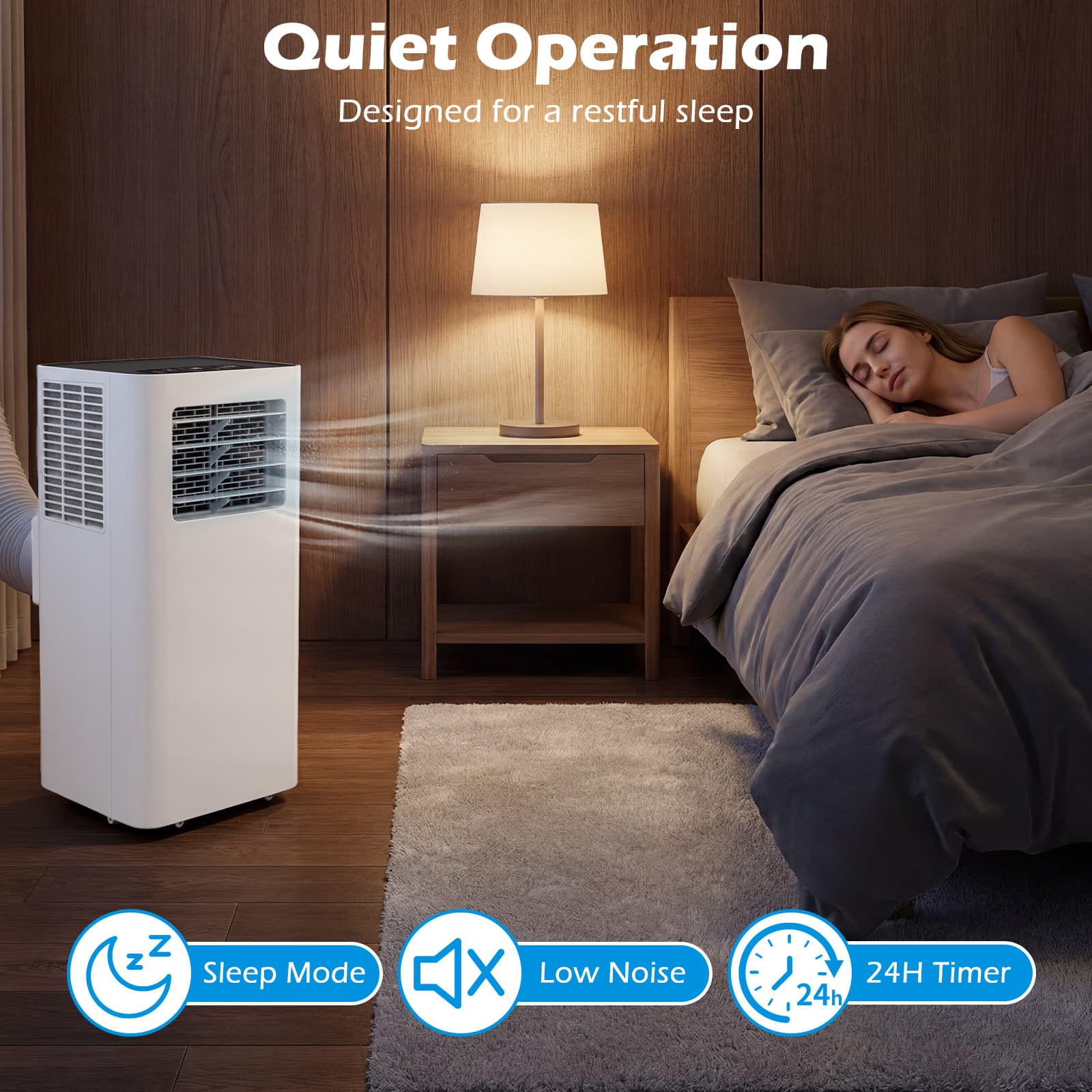 Costway - 14000 BTU Portable Air Conditioner with WiFi APP/Remote Control, Sleep Mode - White
