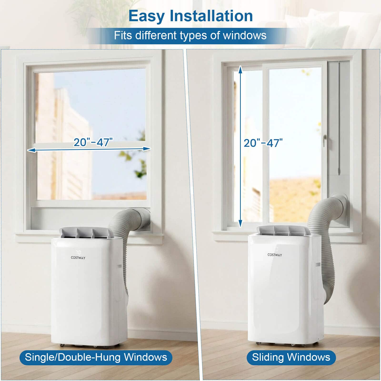 Costway - 15000 BTU Inverter Portable Air Conditioner with Fan, Dehumidifier, Auto Swing - White