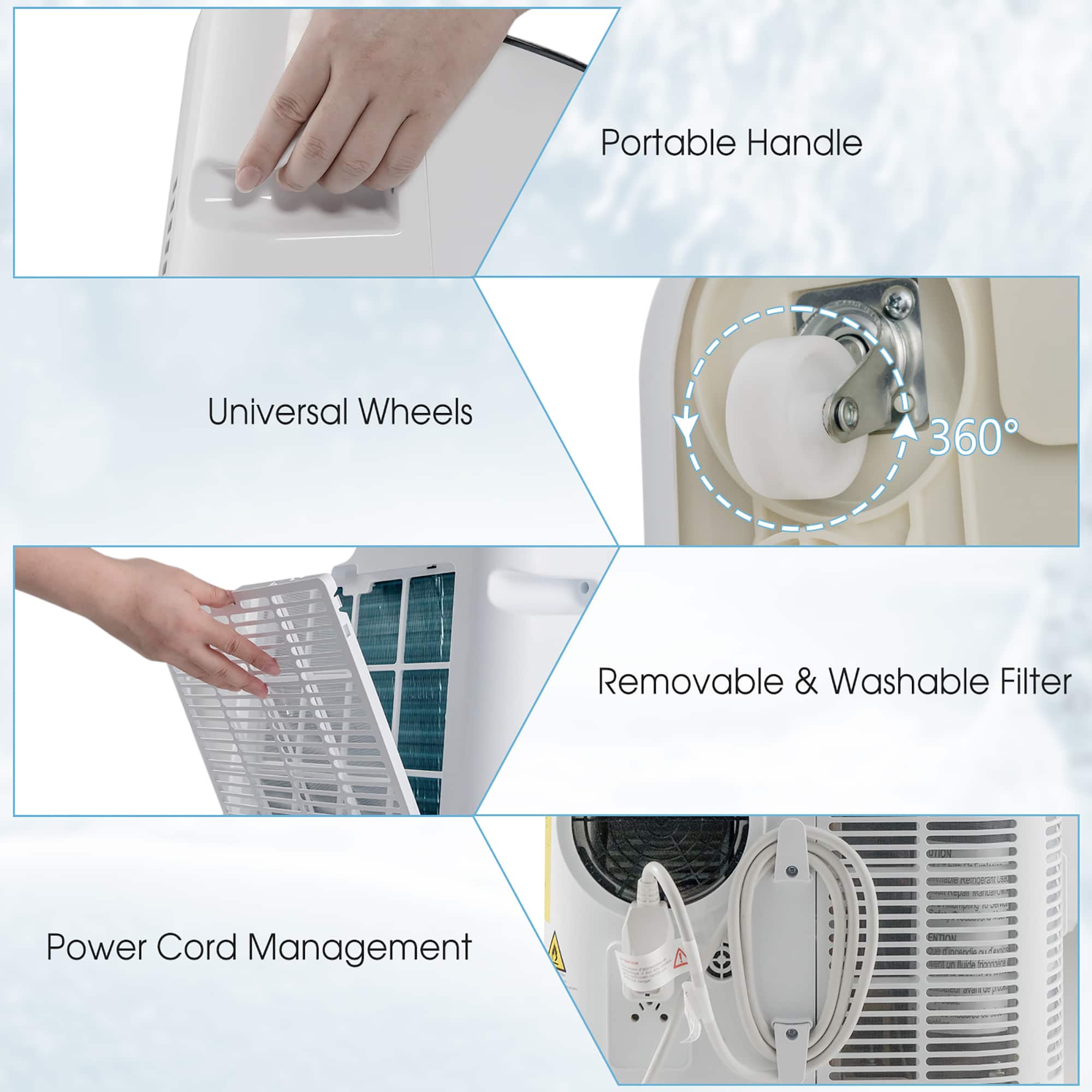 Costway - 15000 BTU Portable Air Conditioner Cools up to 800 sq.ft with Remote APP Control Cool Fan Heat Dehum - White