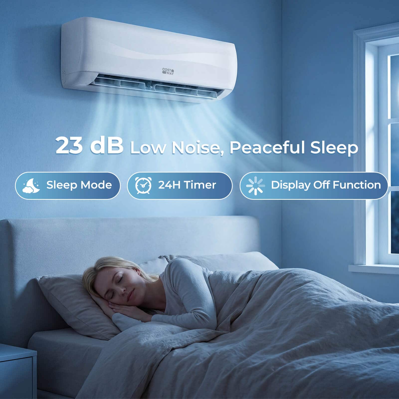 Costway - 18000 BTU Mini Split Air Conditioner & Heater with Heat Pump, Full Installation Kit - White