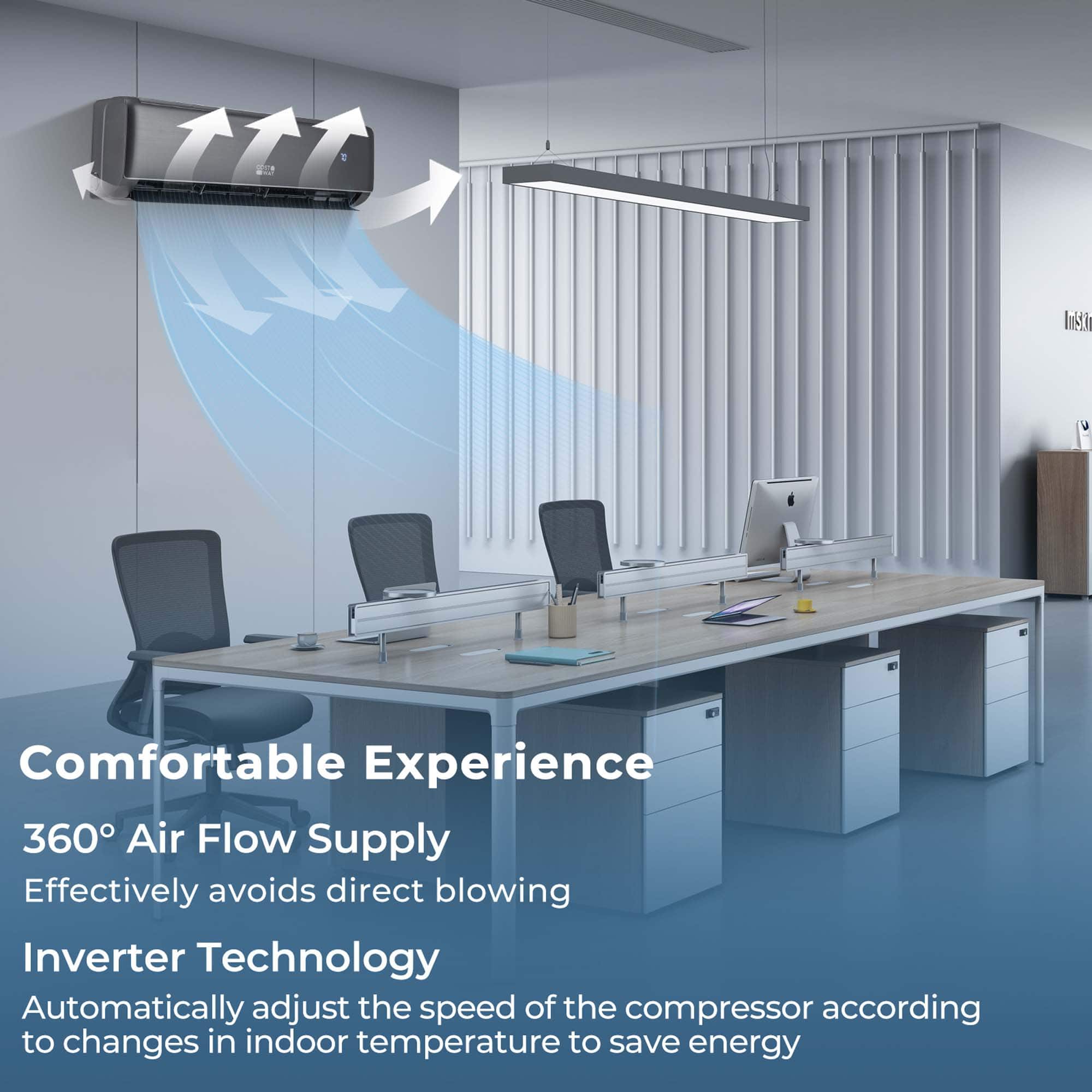 Costway - 24000 BTU Wifi Enabled Mini Split Air Conditioner & Heater with Heat Pump - Gray