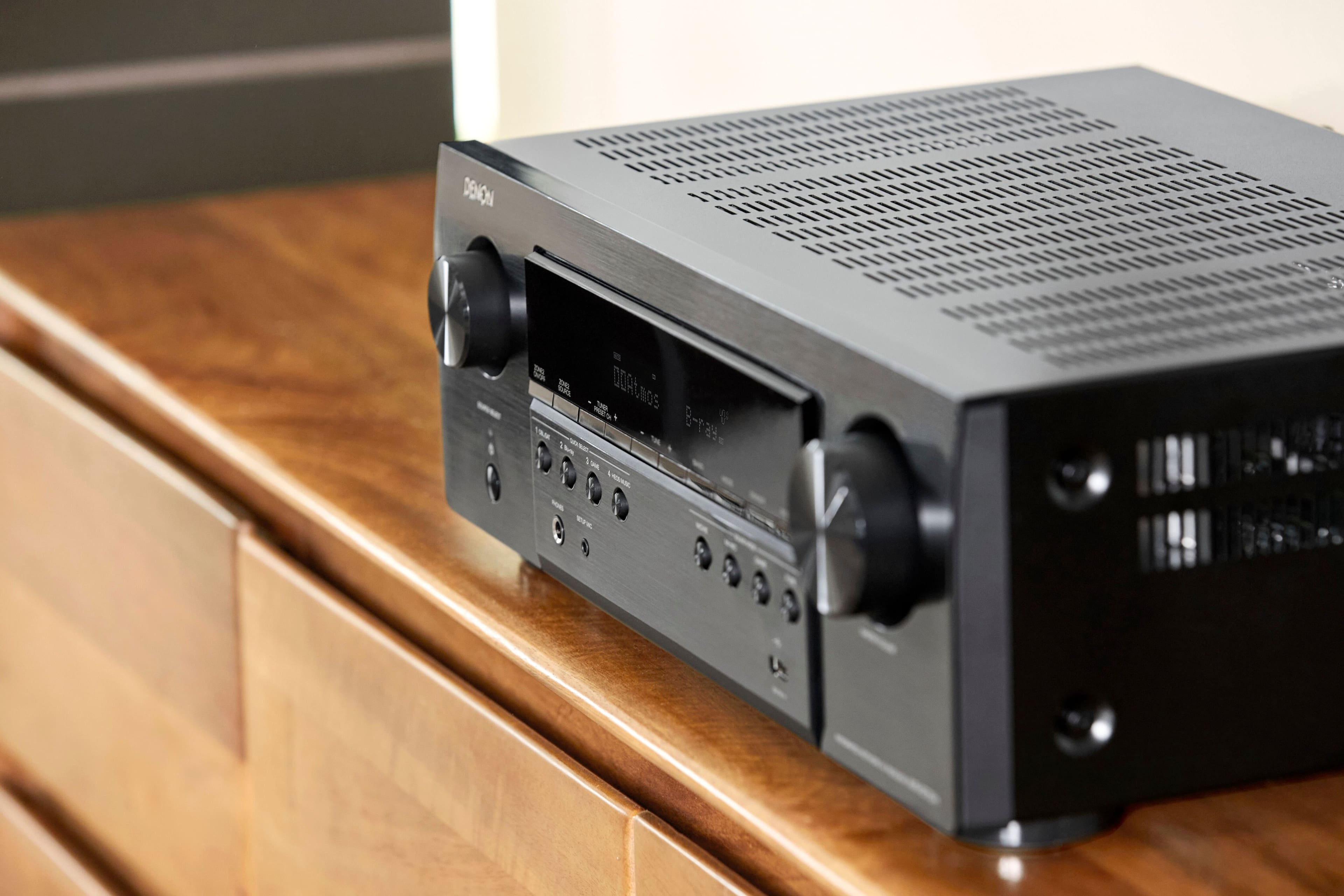 Denon - AVR-S770H (75W X 7) 7.2-Ch. with HEOS and Dolby Atmos 8K Ultra HD HDR Compatible AV Home Theater Receiver with Alexa - Black