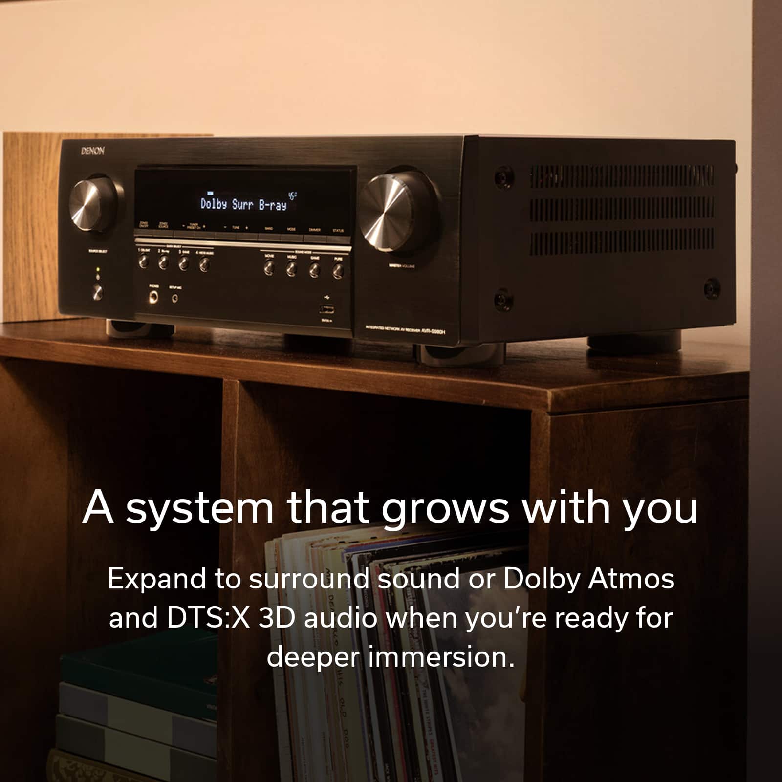 Denon - AVR-S980H 7.2 Channel AV Receiver - Black