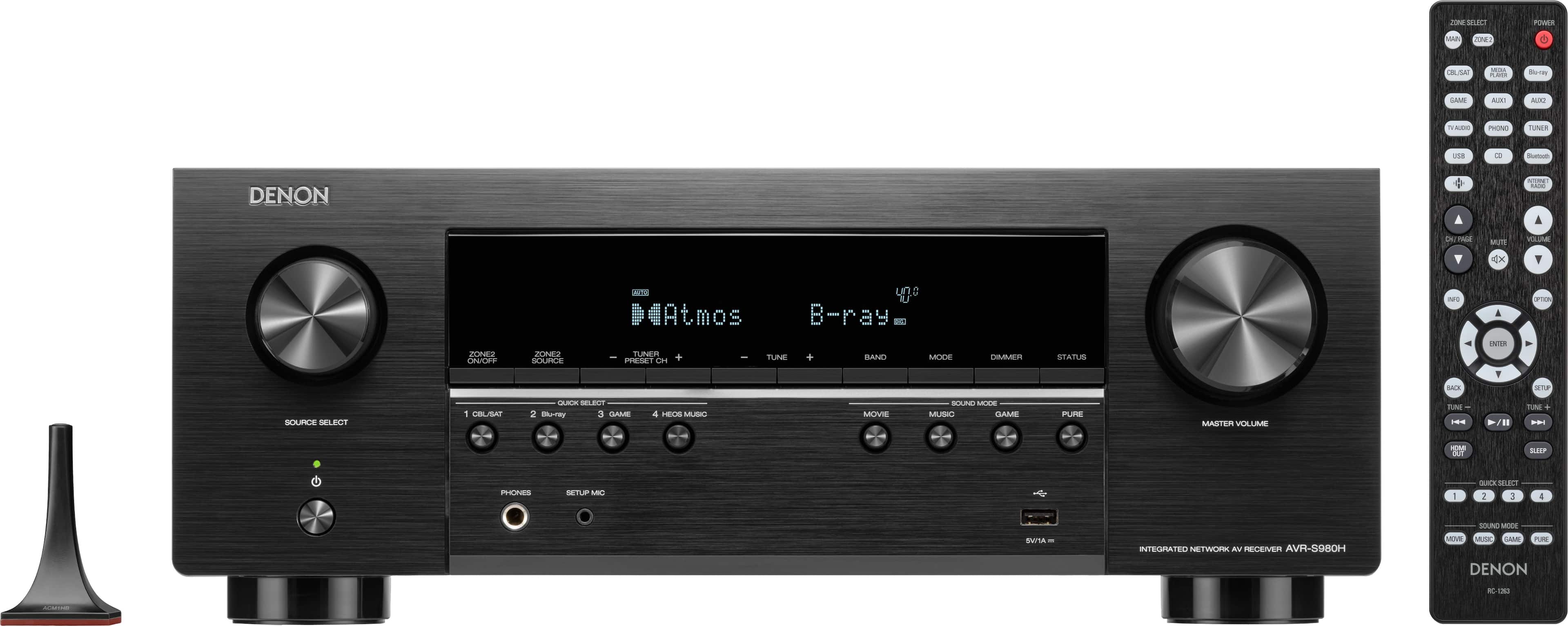 Denon - AVR-S980H 7.2 Channel AV Receiver - Black