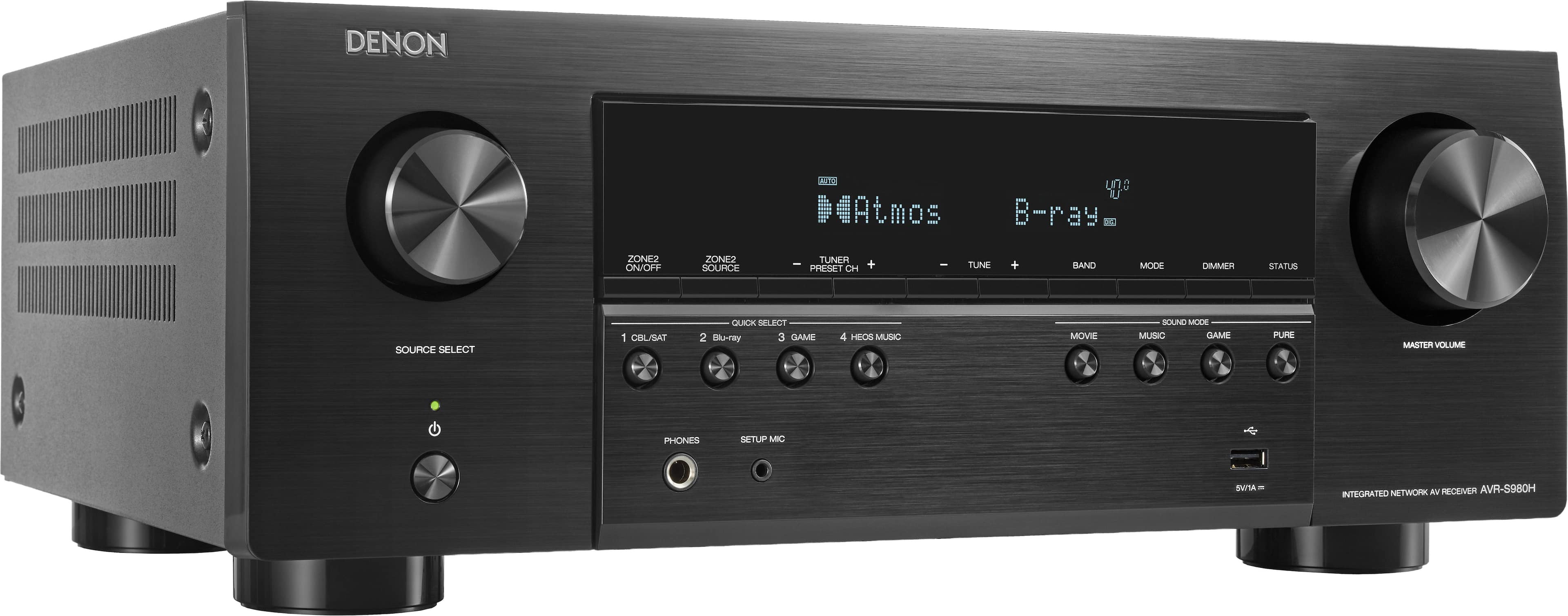 Denon - AVR-S980H 7.2 Channel AV Receiver - Black