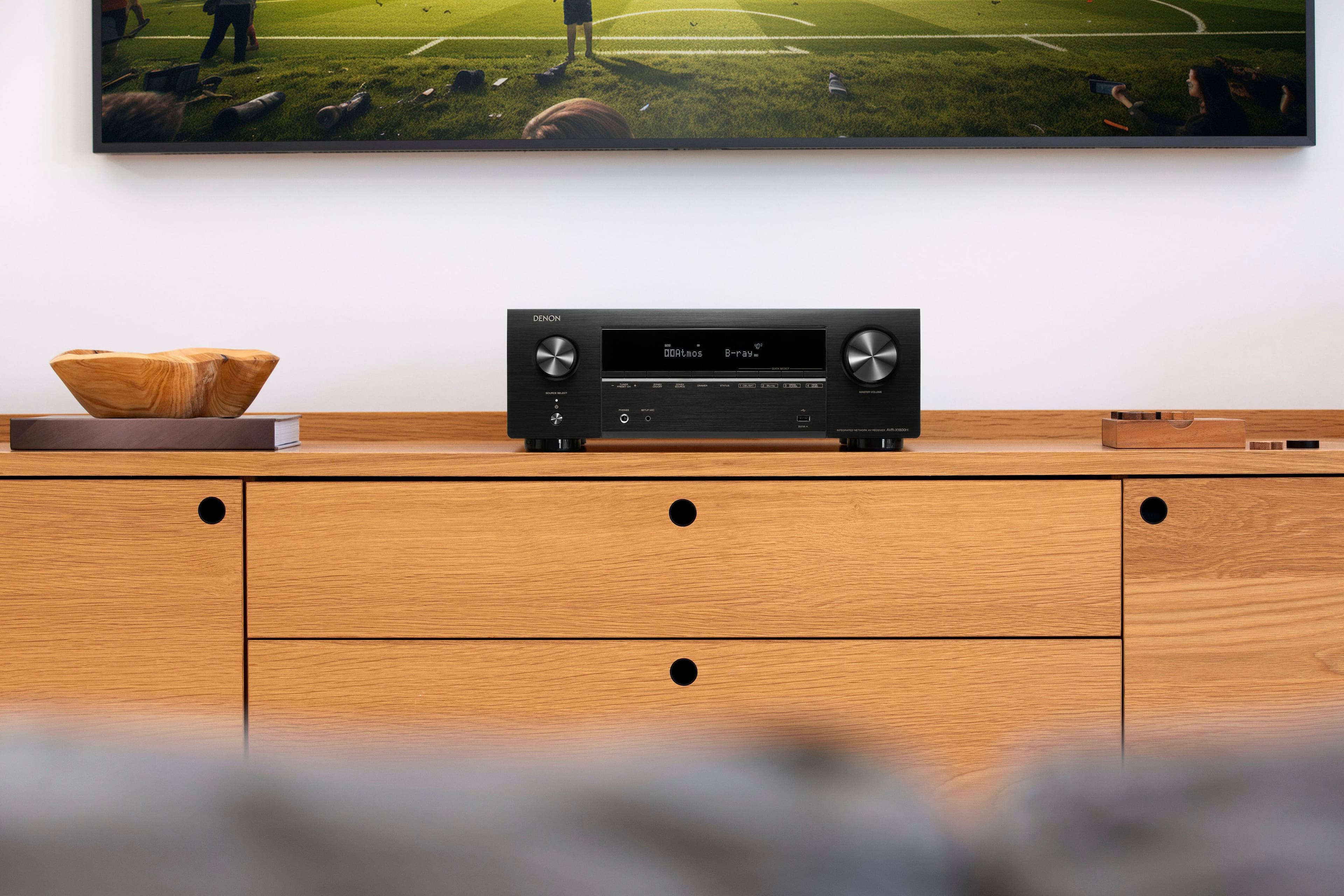 Denon - AVR-X1800H - 80W 7.2-Ch. Bluetooth Capable with HEOS 8K Ultra HD Built-In HDR Compatible A/V Home Theater Receiver - Black