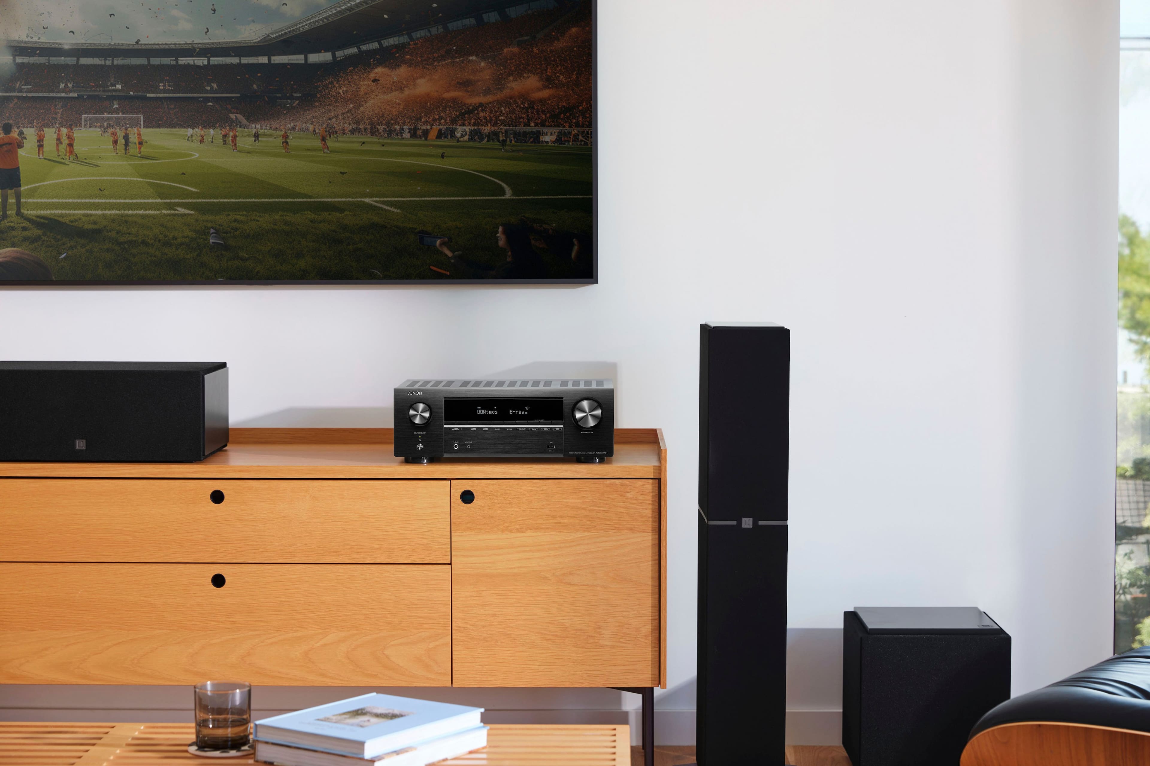 Denon - AVR-X1800H - 80W 7.2-Ch. Bluetooth Capable with HEOS 8K Ultra HD Built-In HDR Compatible A/V Home Theater Receiver - Black