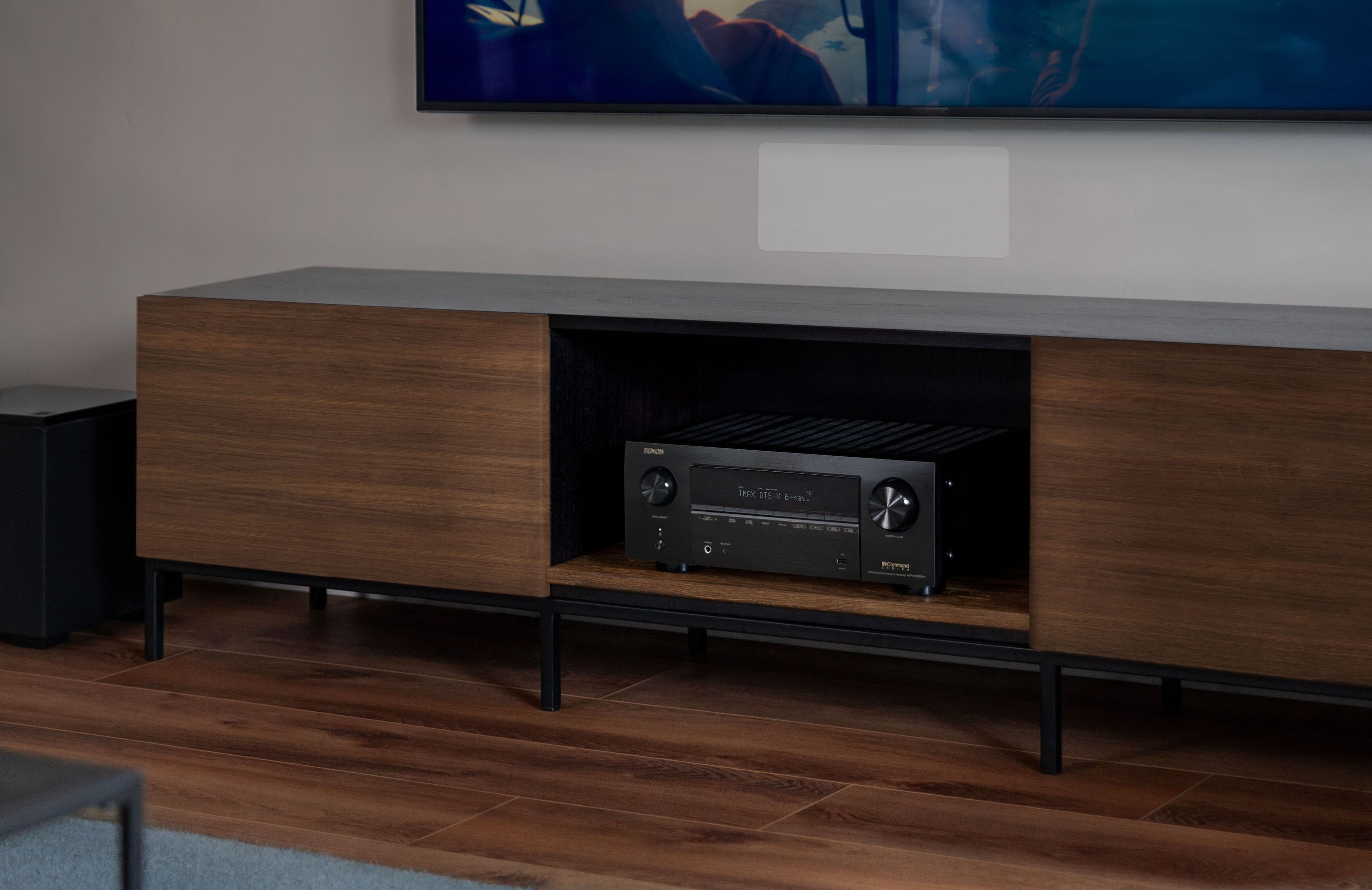 Denon - AVR-X3800H (105W X 9) 9.4-Ch. with HEOS and Dolby Atmos 8K Ultra HD HDR Compatible AV Home Theater Receiver with Alexa - Black