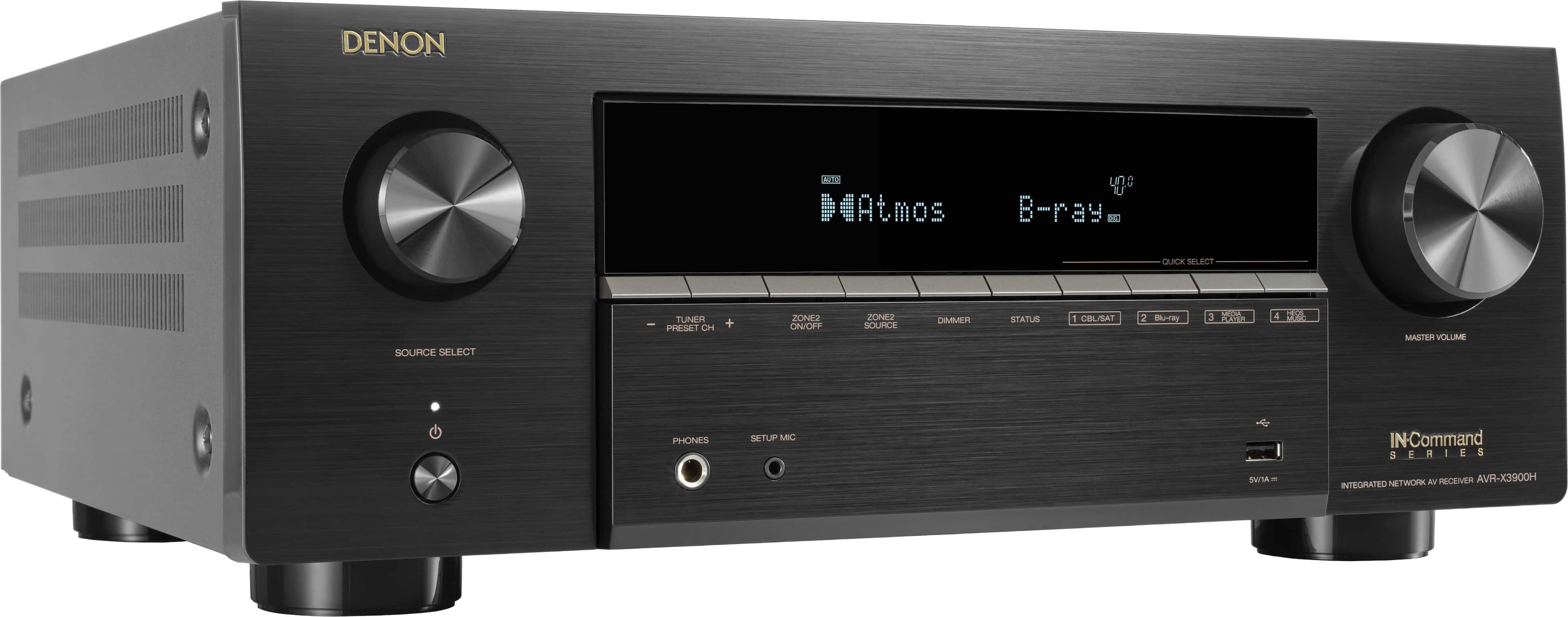 Denon - AVR-X3900H 9.4 Ch. 105W 4K/8K Dolby Atmos AV Receiver - Black