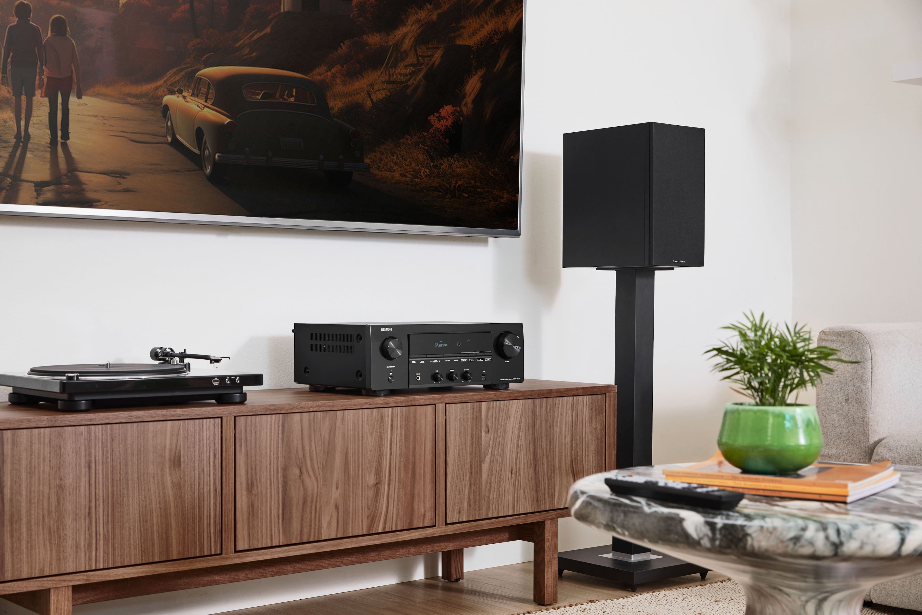 Denon - DRA-900H 100W 2.2-Ch. Bluetooth Capable with HEOS 8K Ultra HD HDR Compatible Stereo Receiver with Alexa - Black