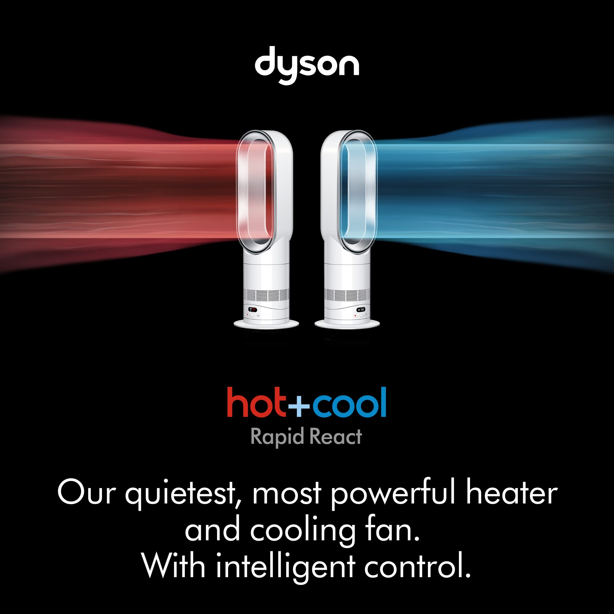 Dyson - Hot+Cool HF1 Rapid React All Season Heater Fan - White/Silver