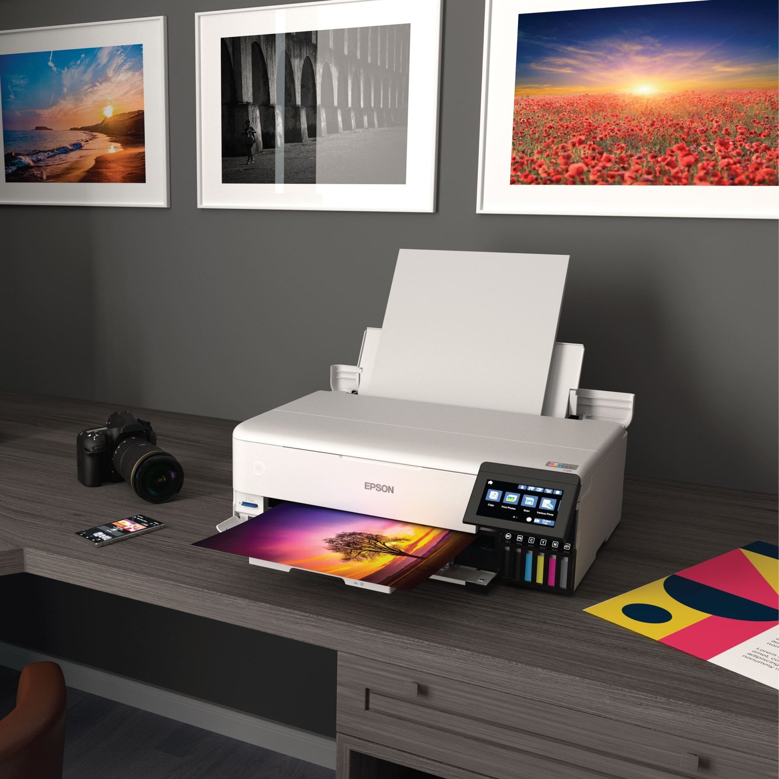 Epson - EcoTank Photo ET-8550 All-in-One Wide-format Supertank Printer - White