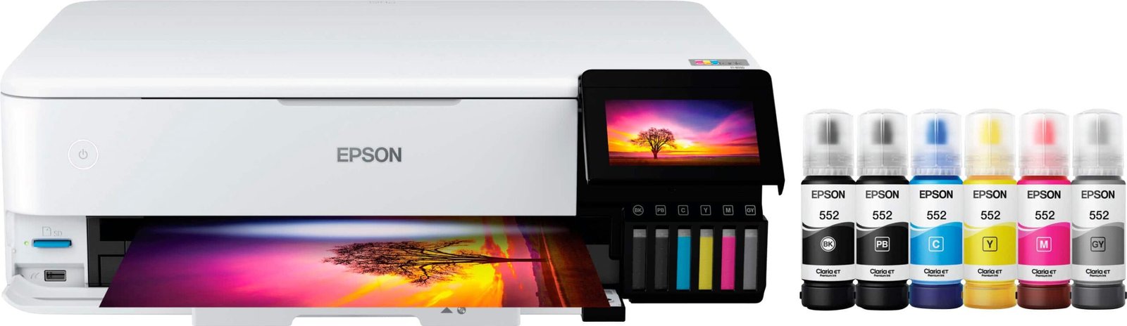 Epson - EcoTank Photo ET-8550 All-in-One Wide-format Supertank Printer - White