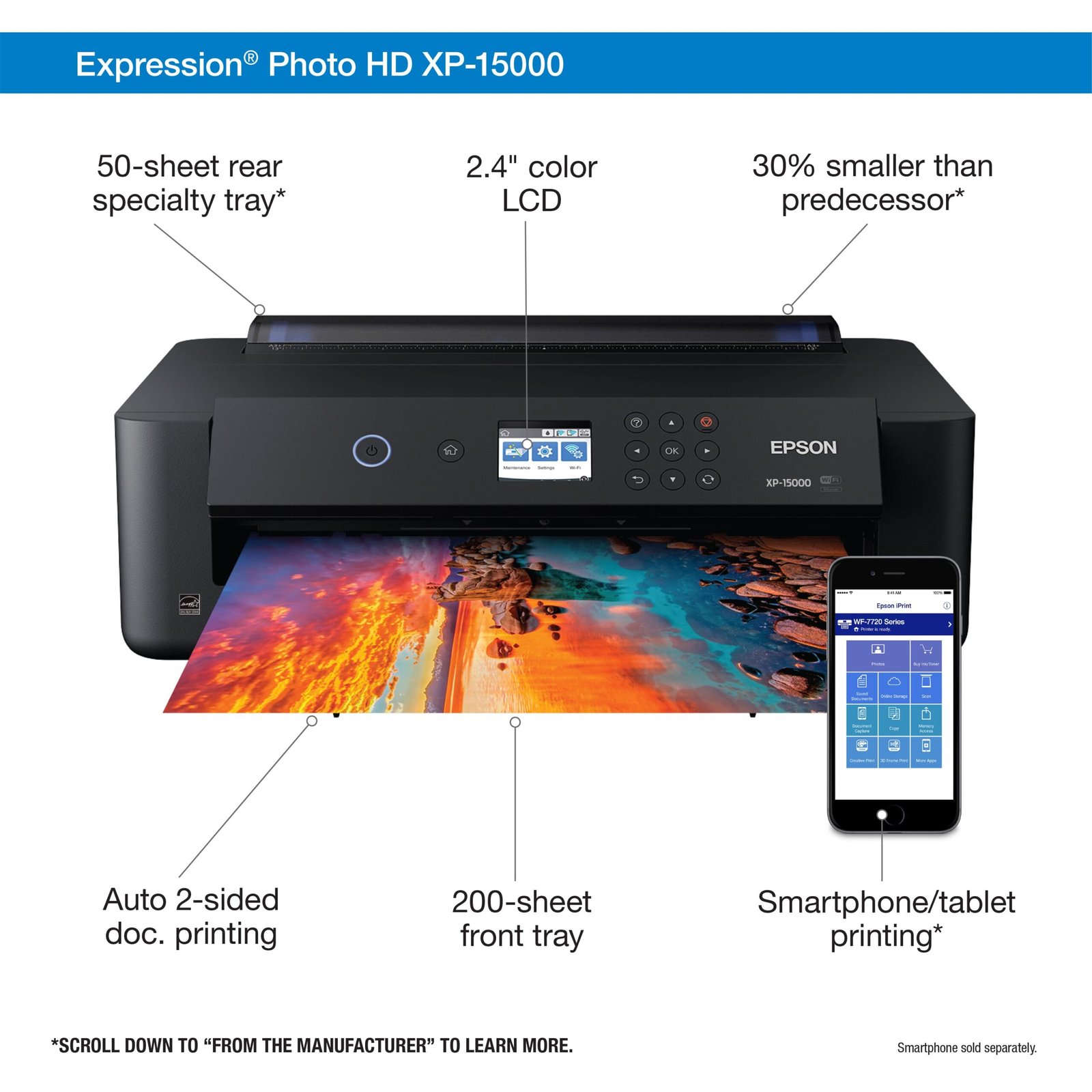 Epson - Expression Photo HD XP-15000 Wireless Inkjet Printer - Black