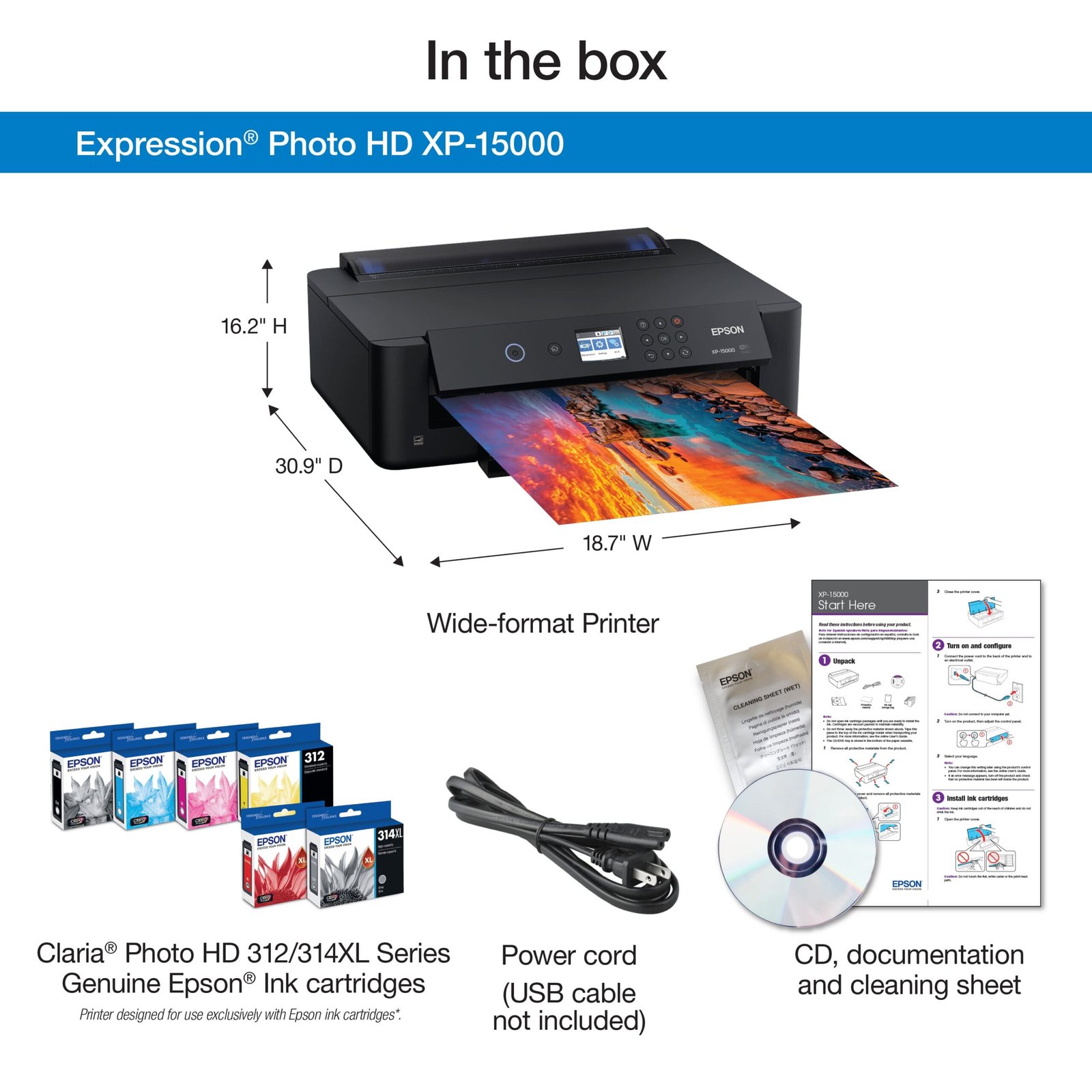 Epson - Expression Photo HD XP-15000 Wireless Inkjet Printer - Black