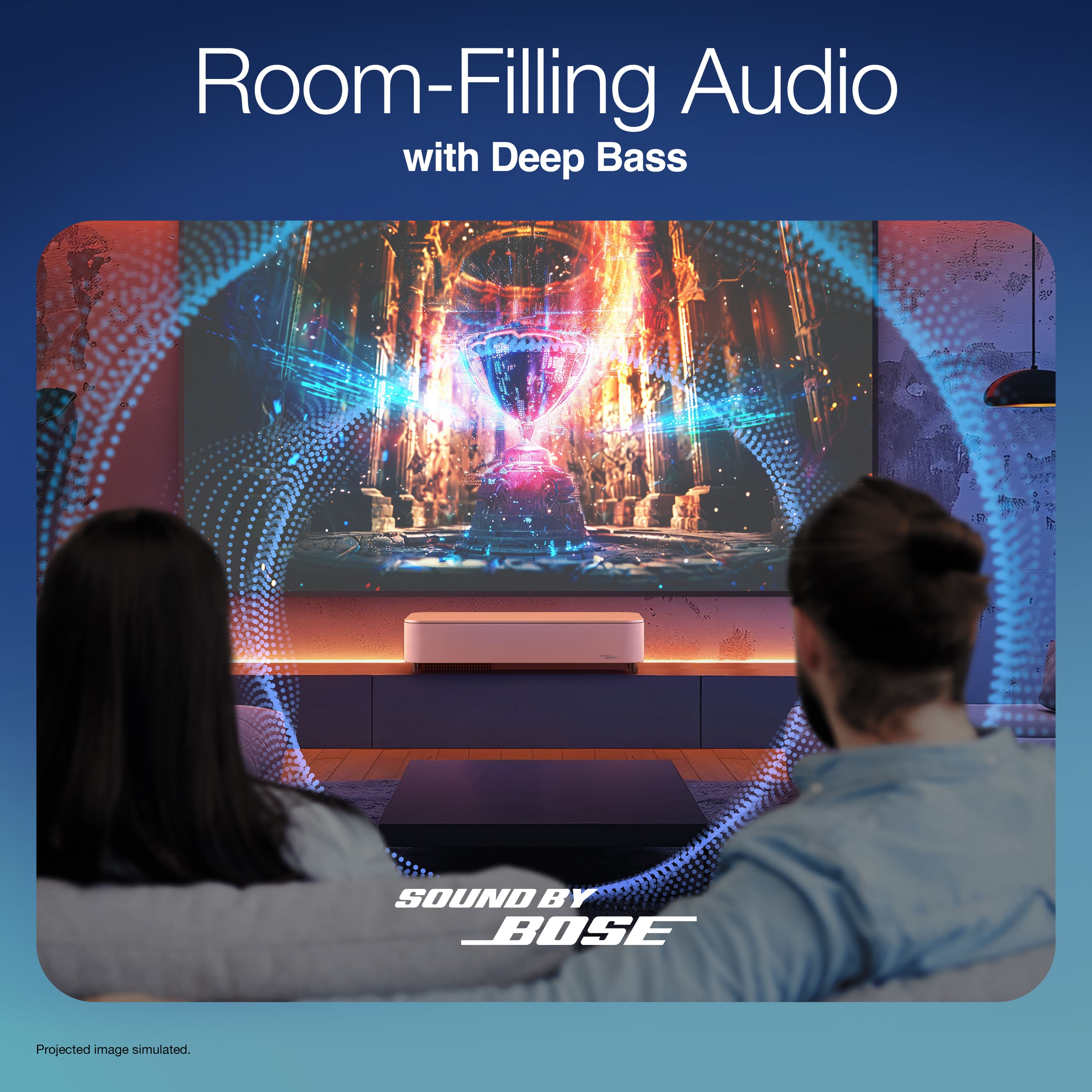 Epson - Lifestudio Grand Plus 4K UST Laser Projector, 4,000 Lumens of Color and Brightness, Sound by Bose, 3LCD, HDR - White