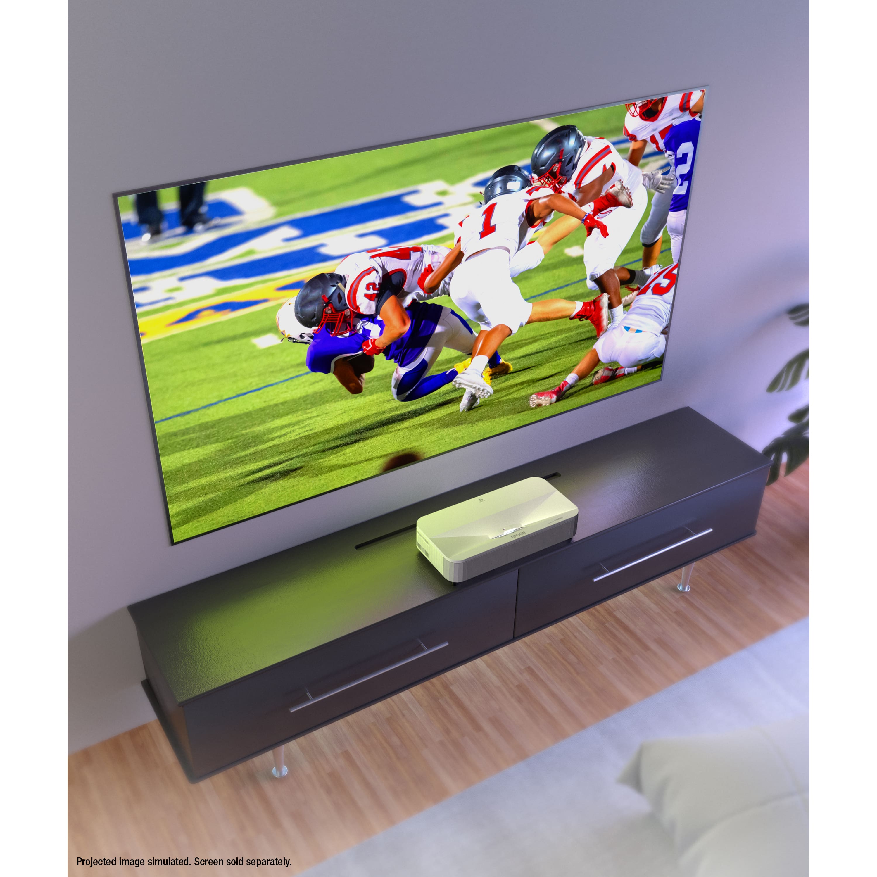Epson - LS800 4K PRO-UHD Ultra Short Throw 3-Chip 3LCD Laser Projector, 4000 Lumens, HDR, up to150", Android TV, Yamaha Speakers - White