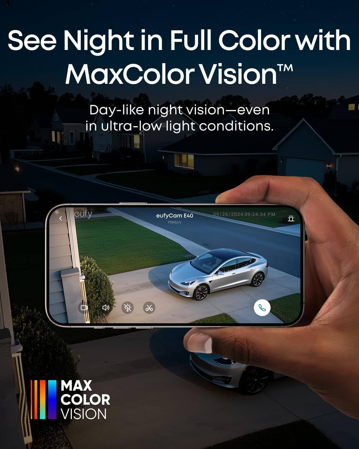 eufy - eufyCam E40 4-Cam& Homebase S380, 2K MaxColor Night Vision,Solar Security Camera,No Monthly Fee - White