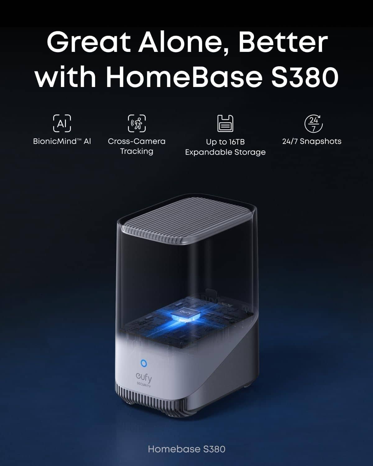 eufy - eufyCam S4 3-Cam Kit,4K Solar Camera Wireless Outdoor, Auto Tracking, No Monthly Fees, AI Recognition Color Night Vision - White