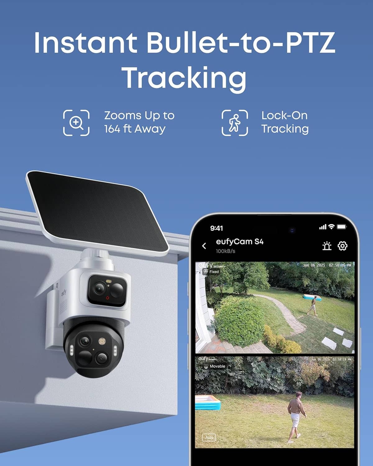 eufy - eufyCam S4 4-Cam Kit & Smart Display E10,4K Solar Camera Wireless Outdoor 360° View AI Recognition 8X Zoom 0 Monthly Fee - White