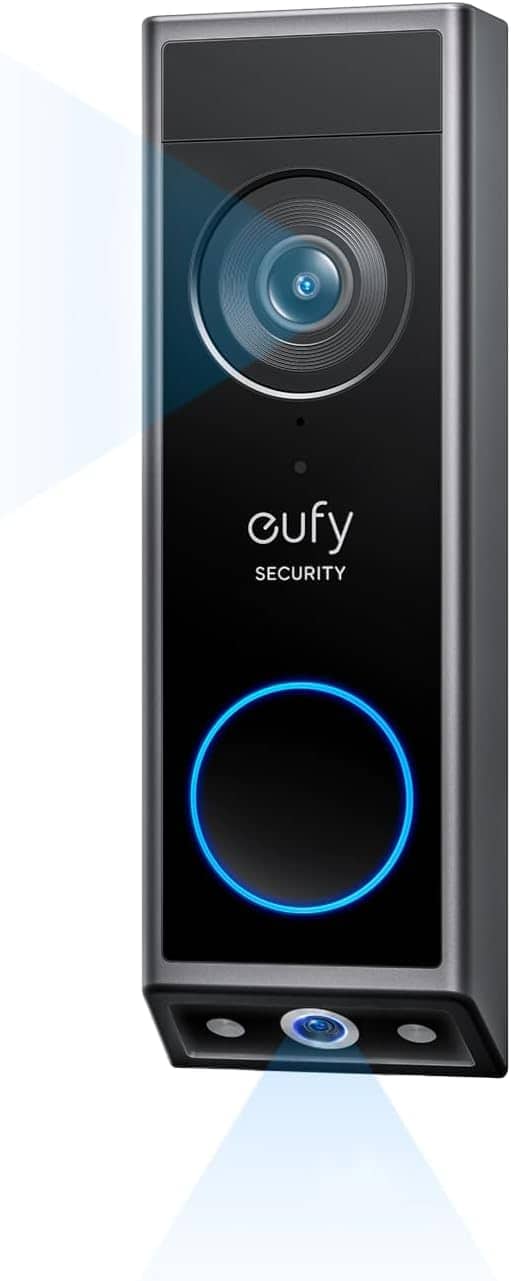 eufy - eufyCam S4 4-Cam Kit Video Doorbell E340,4K Solar Camera Wireless Outdoor, Triple Lens, 360° View, 0 Monthly Fee - White