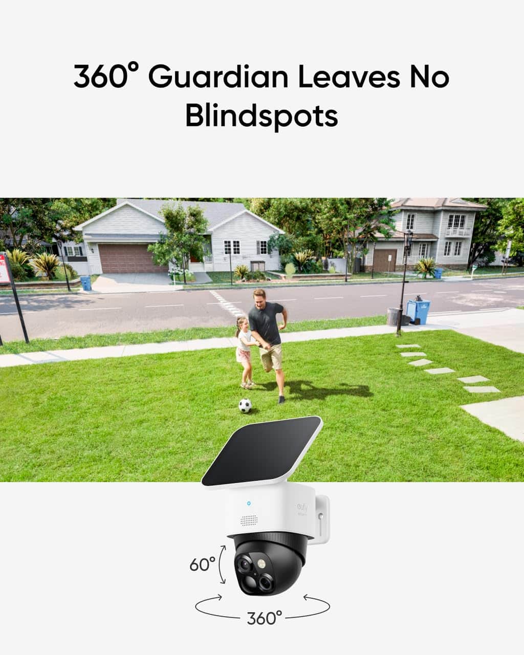 eufy - SoloCam S340 4‑Cam Kit with HomeBase 3, Solar Security Camera, Wireless Outdoor Camera, 360° Pan/Tilt, No Fee - Black+White