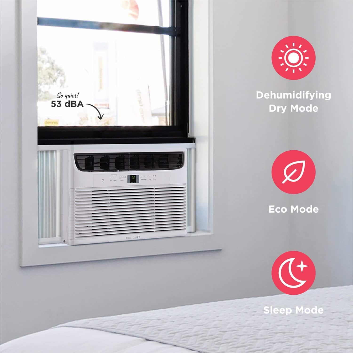 Frigidaire - 115V 10,000 BTU 450 Sq. Ft. Smart Window Air Conditioner with Remote - White