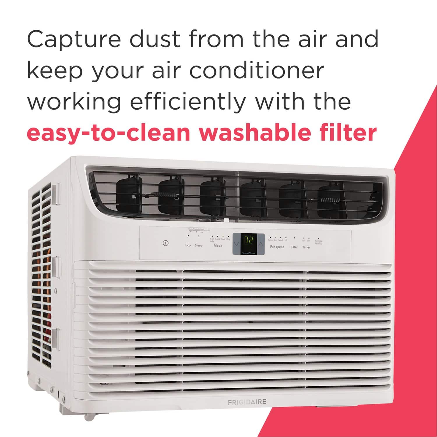 Frigidaire - 115V 10,000 BTU 450 Sq. Ft. Smart Window Air Conditioner with Remote - White