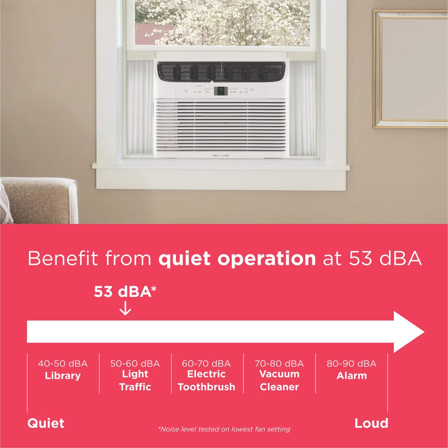 Frigidaire - 115V 10,000 BTU 450 Sq. Ft. Smart Window Air Conditioner with Remote - White