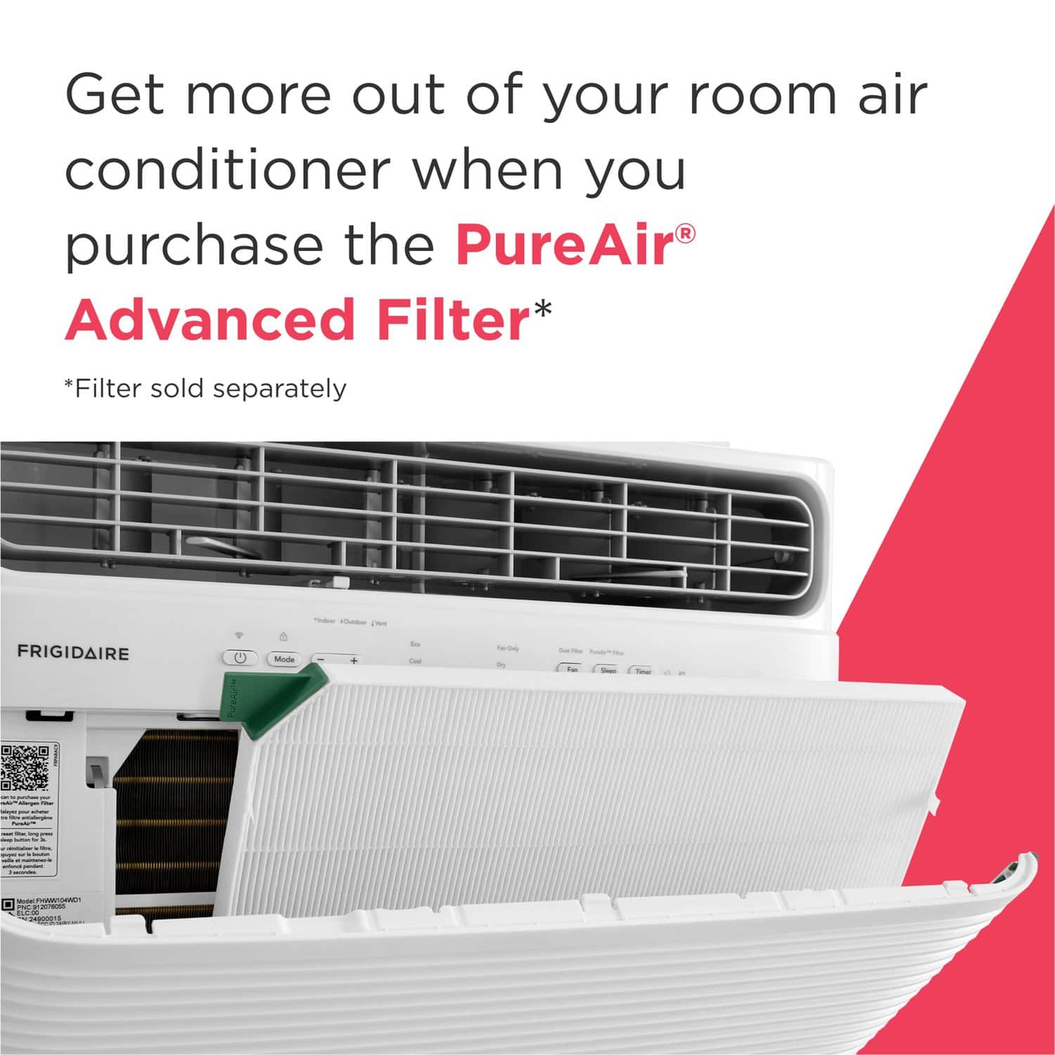 Frigidaire - 12,000 BTU 550 Sq. Ft. Smart Window Air Conditioner with Remote - White