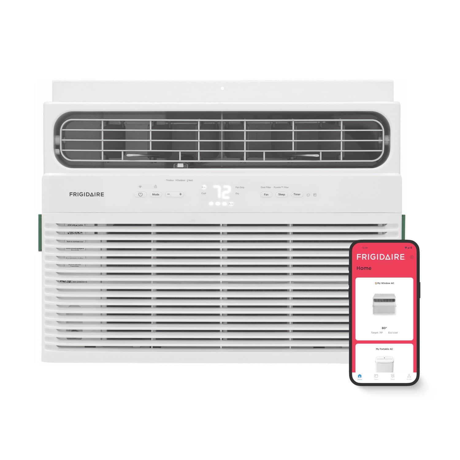Frigidaire - 12,000 BTU 550 Sq. Ft. Smart Window Air Conditioner with Remote - White