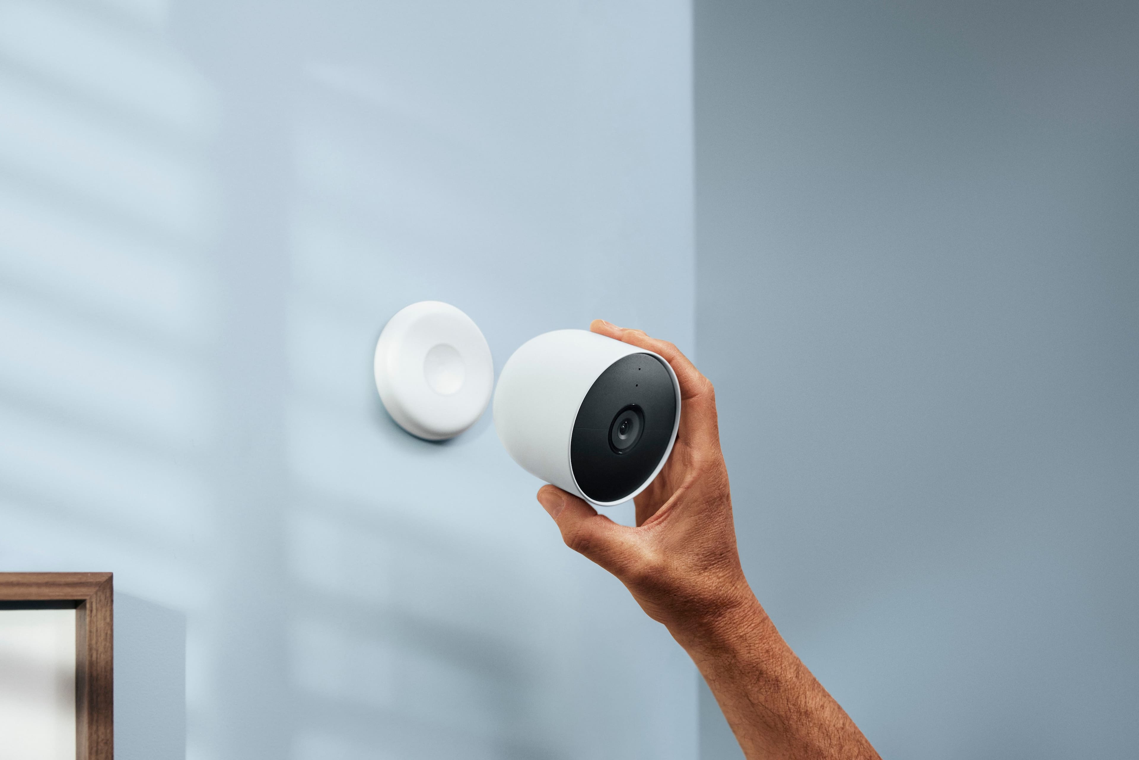 Google - Nest Cam 3 Pack Indoor/Outdoor Wire Free Security Cameras - Snow