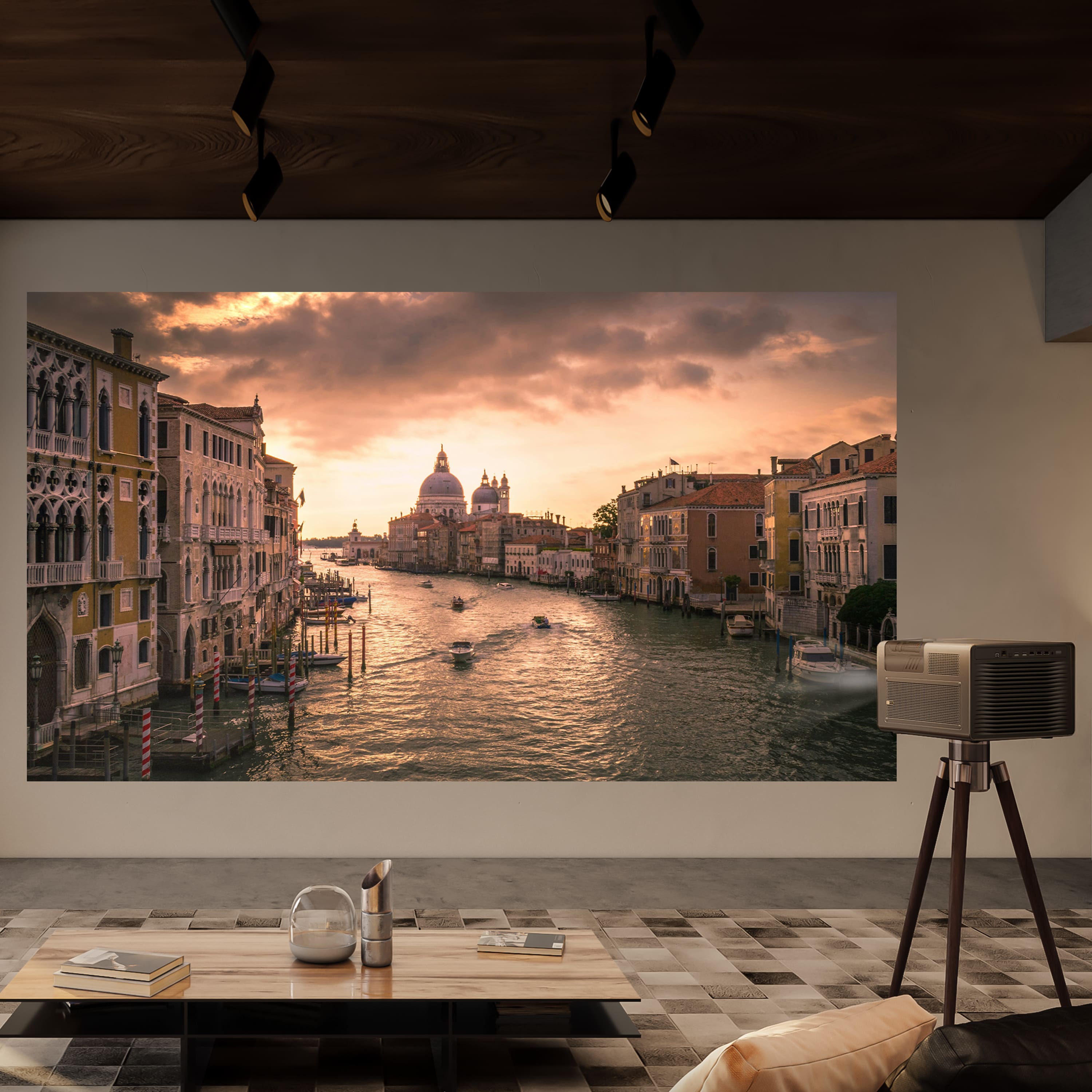 Hisense - XR10 Triple Laser 4K DLP Projector, 6000 ANSI Lumens, 6000:1 Contrast Ratio, IRIS Lens, 118% BT.2020 - Black - Dark brown