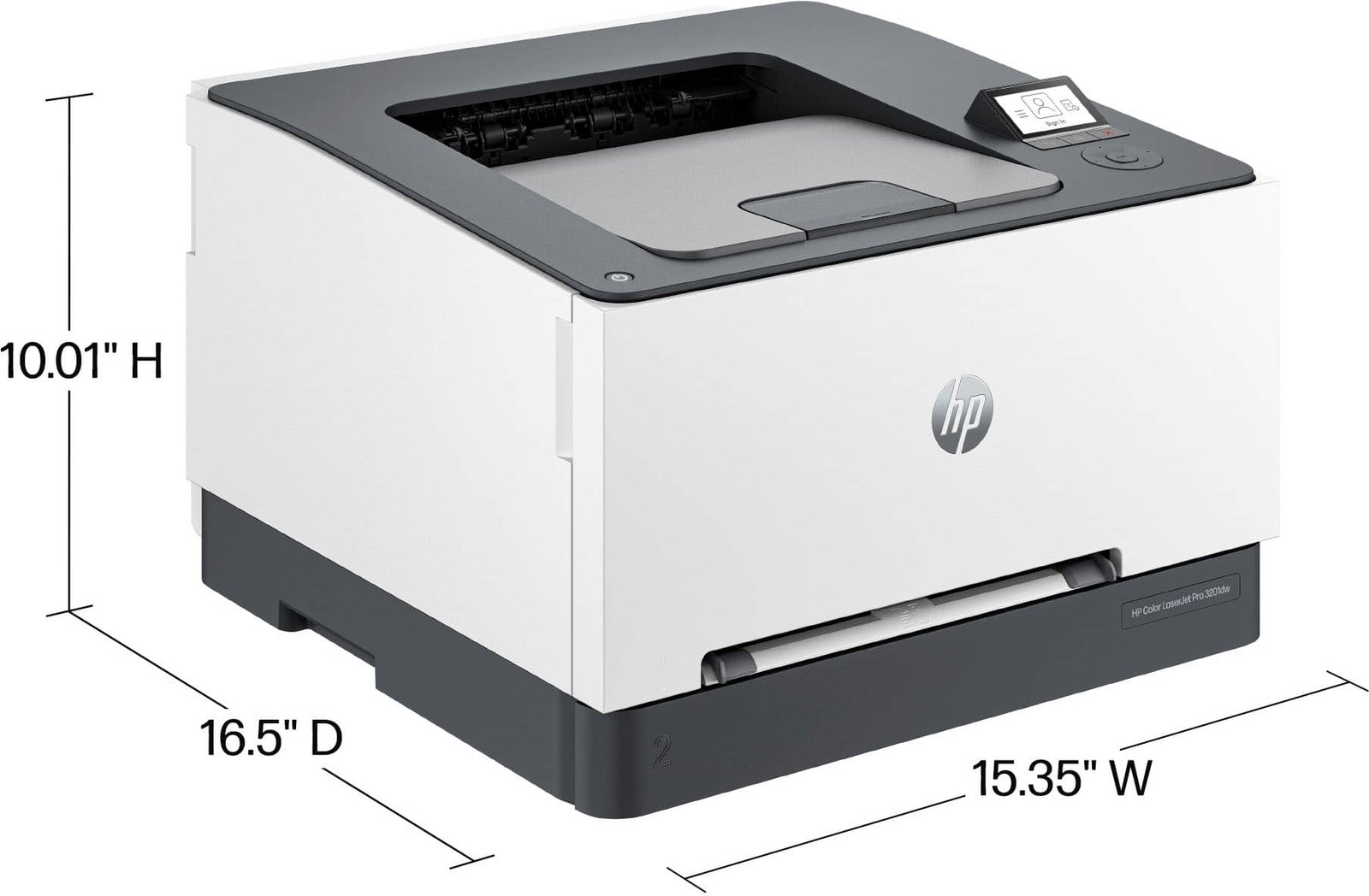 HP - LaserJet Pro 3201dw Wireless Color Laser Printer - White & Slate