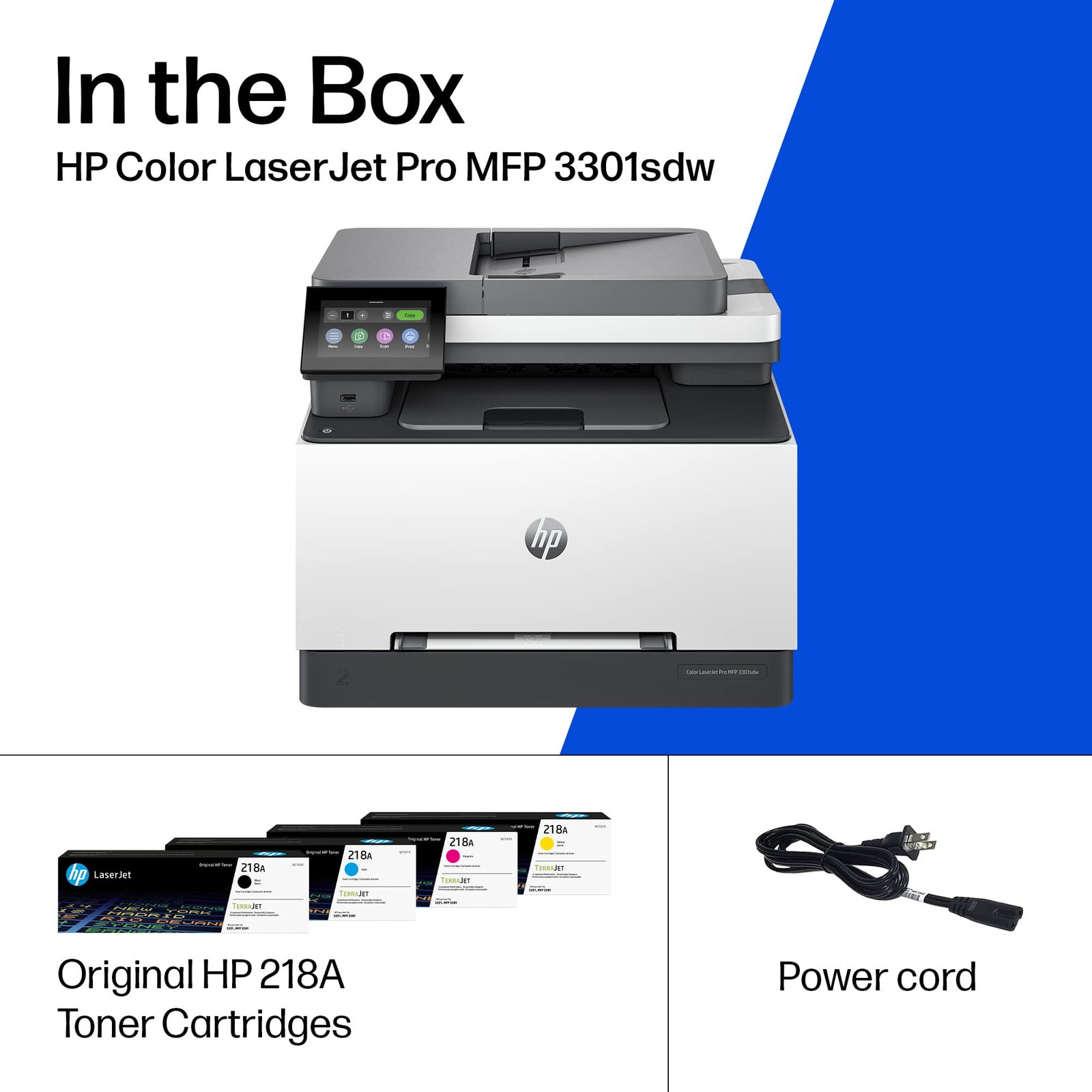HP - LaserJet Pro MFP 3301sdw Wireless AI-Enabled Color All-in-One Laser Printer - White