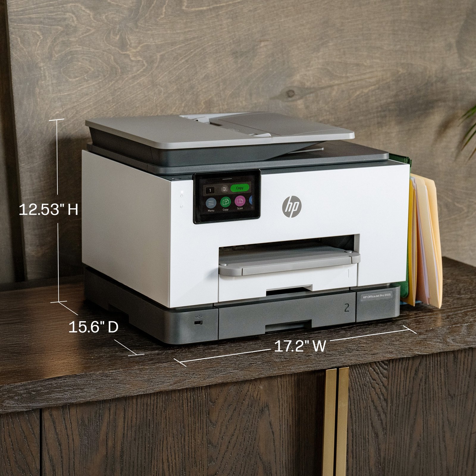 HP - OfficeJet Pro 9135 Wireless All-in-One Inkjet Printer, Scanner, Copier, AI-Enabled with 3 Months of Instant Ink - White