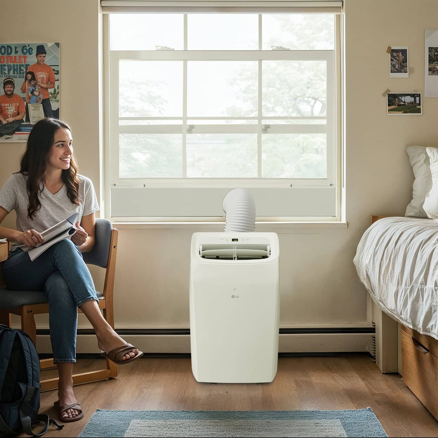 LG - 350 Sq. Ft. 8,350 BTU DOE (12,000 BTU ASHRAE) Smart Portable Air Conditioner - White