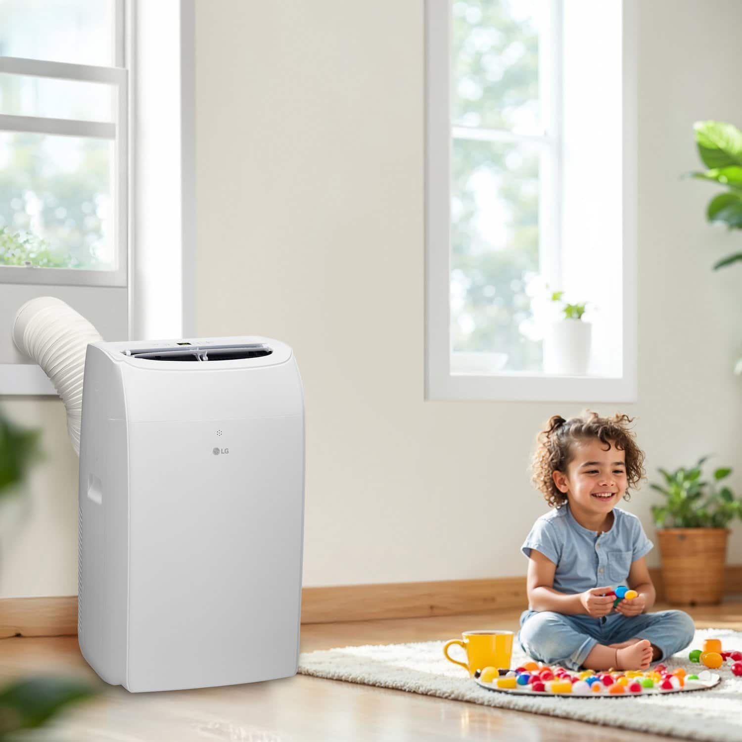 LG - 350 Sq. Ft. 8,350 BTU DOE (12,000 BTU ASHRAE) Smart Portable Air Conditioner - White