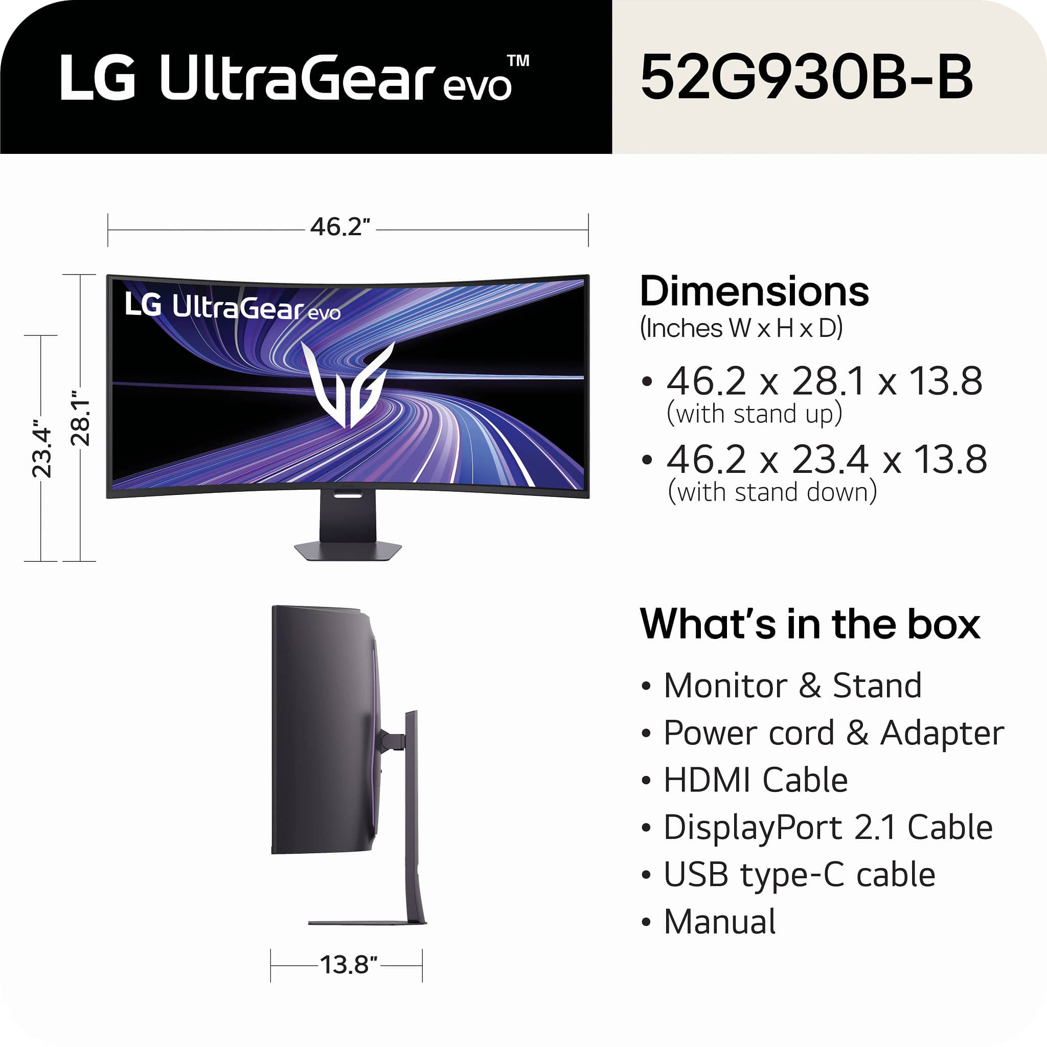LG - 52" UltraGear evo G9 5K2K 240Hz 1ms FreeSync Premium Gaming Monitor with DisplayHDR 600 (HDMI 2.1, DP 2.1, USB-C) - Black